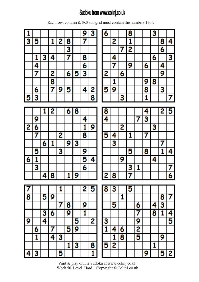 Printable Sudoku 6 Per Page Printable Templates