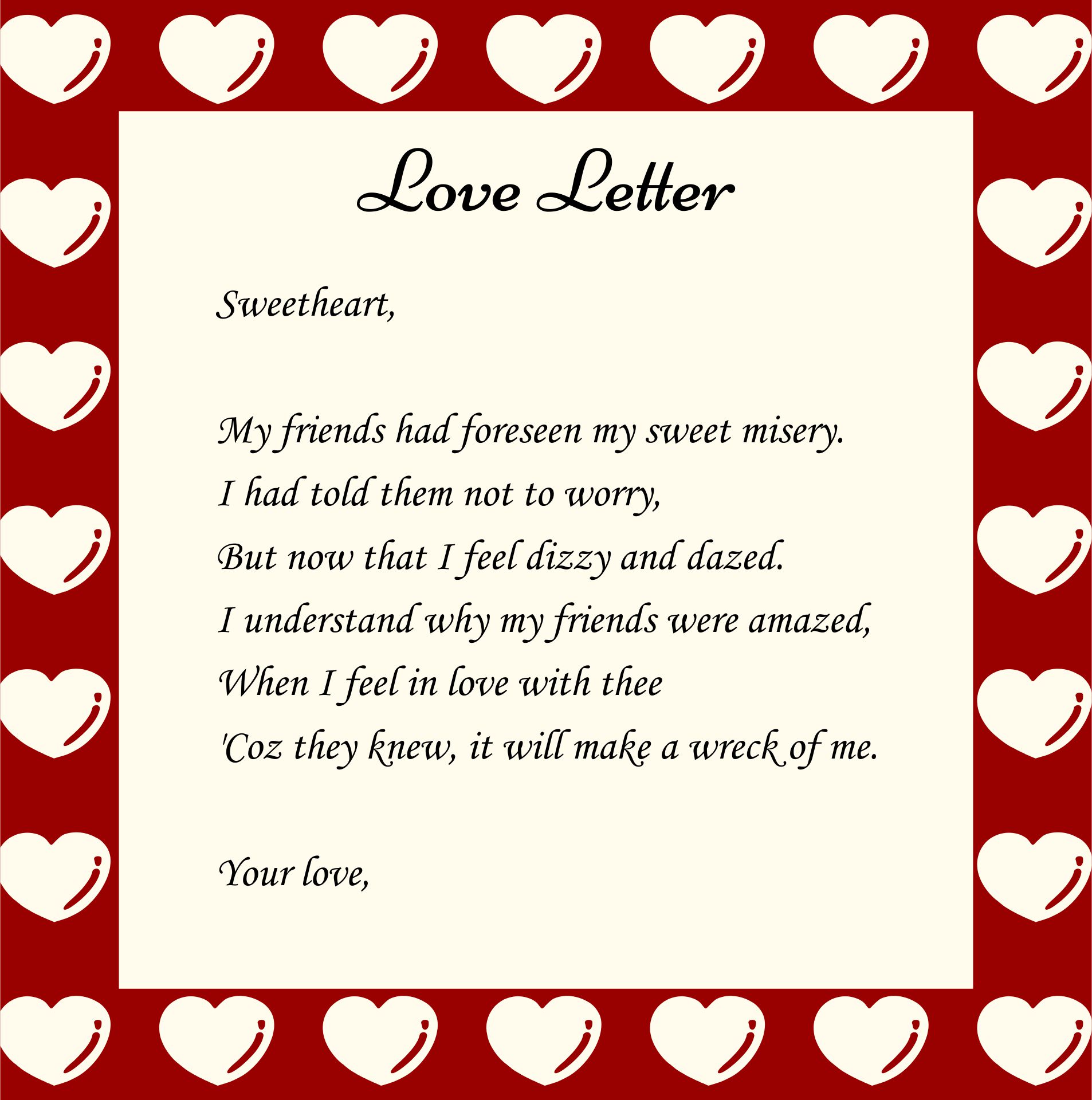 9 Best Images of Printable Valentine Letter Templates Love Valentine