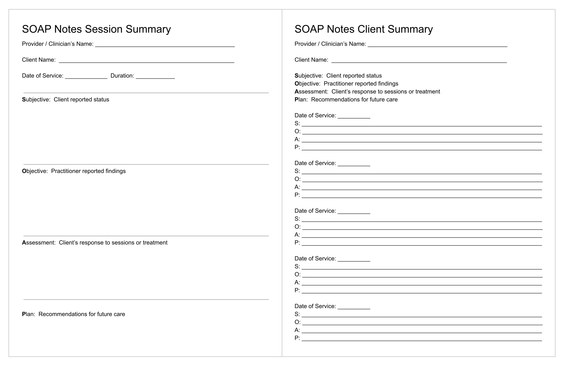 7 Best Images Of Printable Counseling Soap Note Templates Counseling