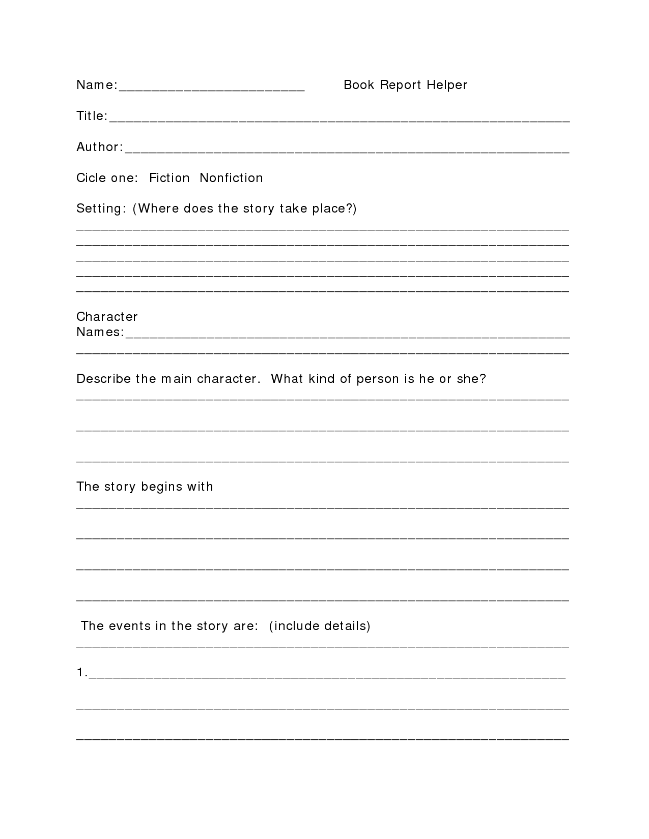 4 Best Images Of High School Book Report Printable High School Book 