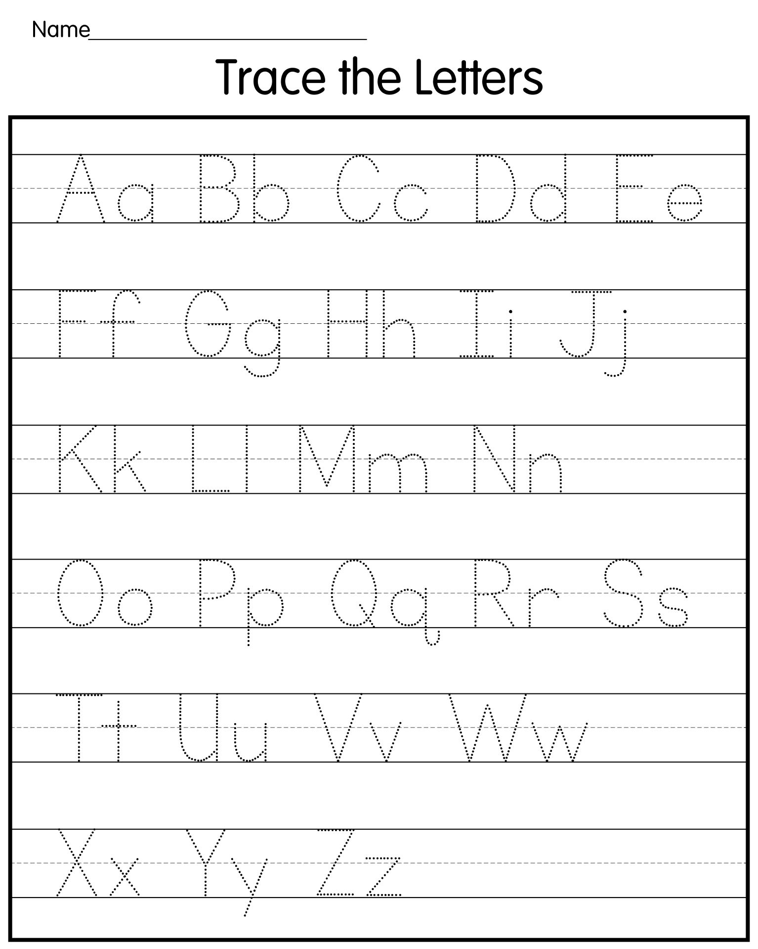 Letter Tracing Worksheets For Preschool