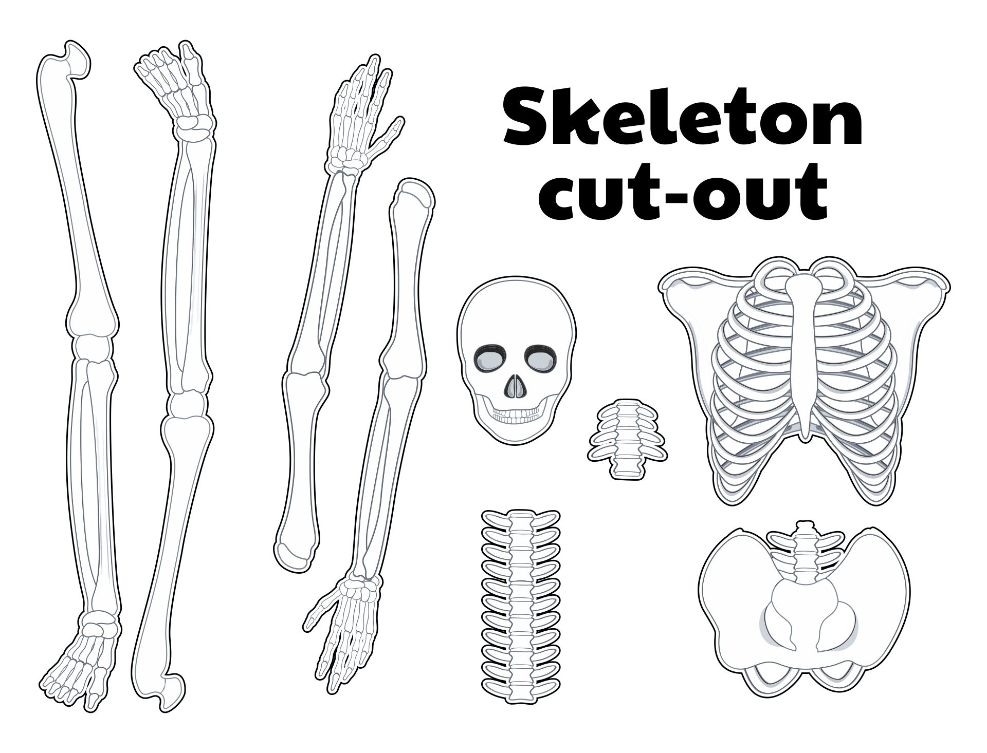 4 Best Images Of Printable Halloween Skeleton Patterns Printable