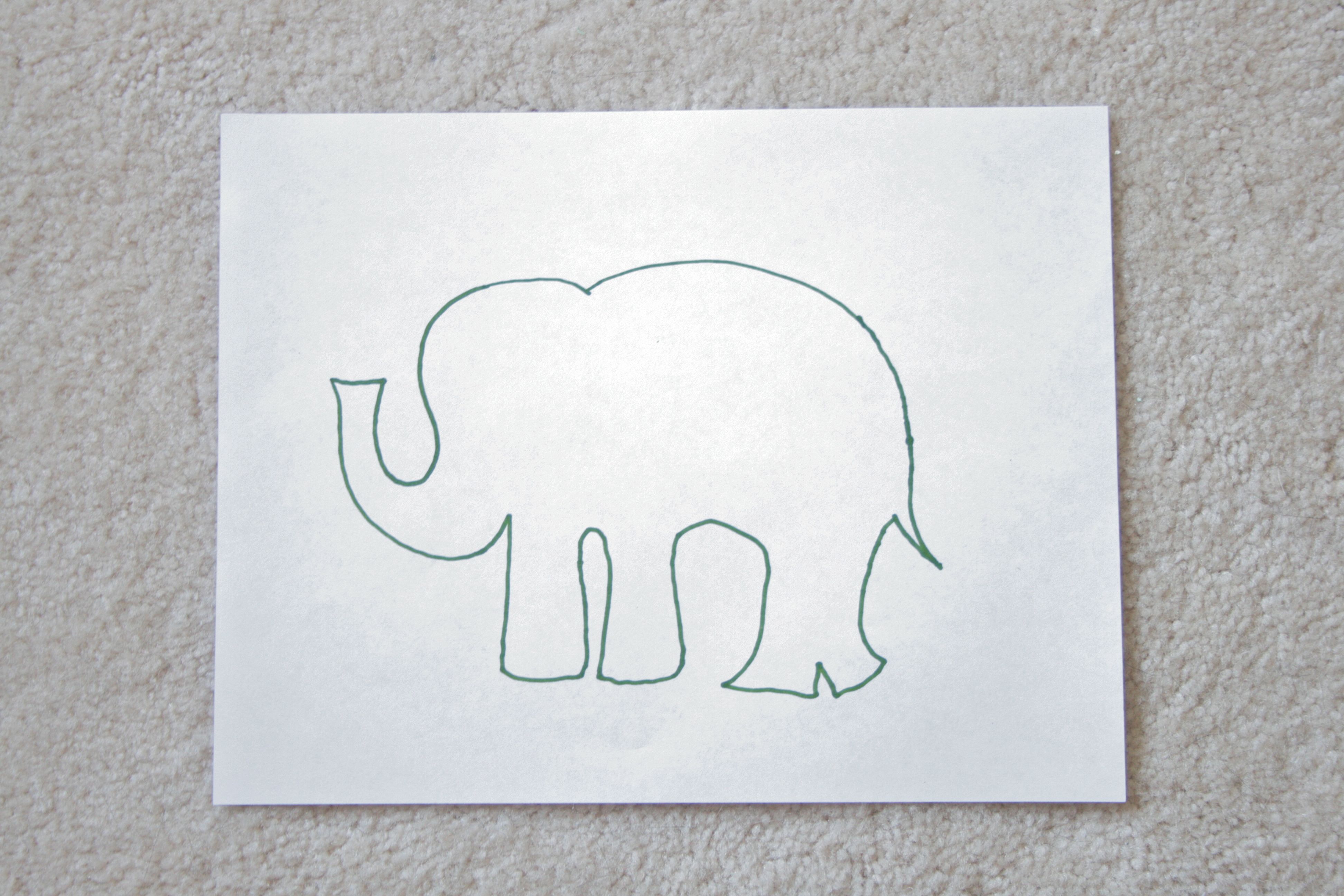 Printable Elephant String Art Template Free Templates Printable