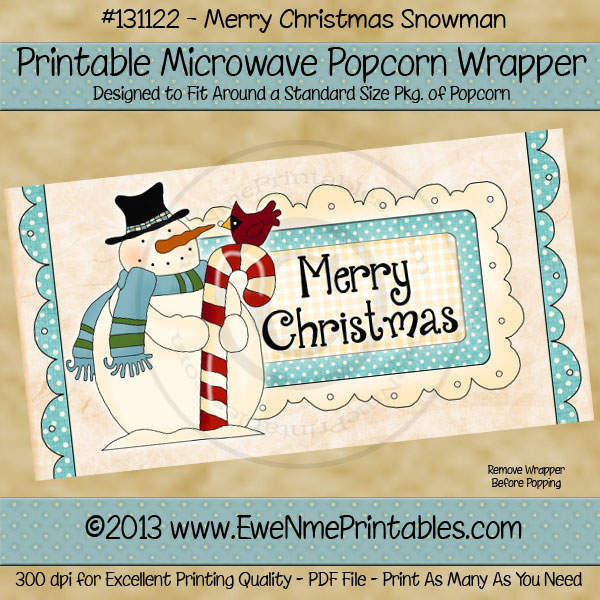 5 Best Images Of Microwave Popcorn Wrappers Printable Christmas