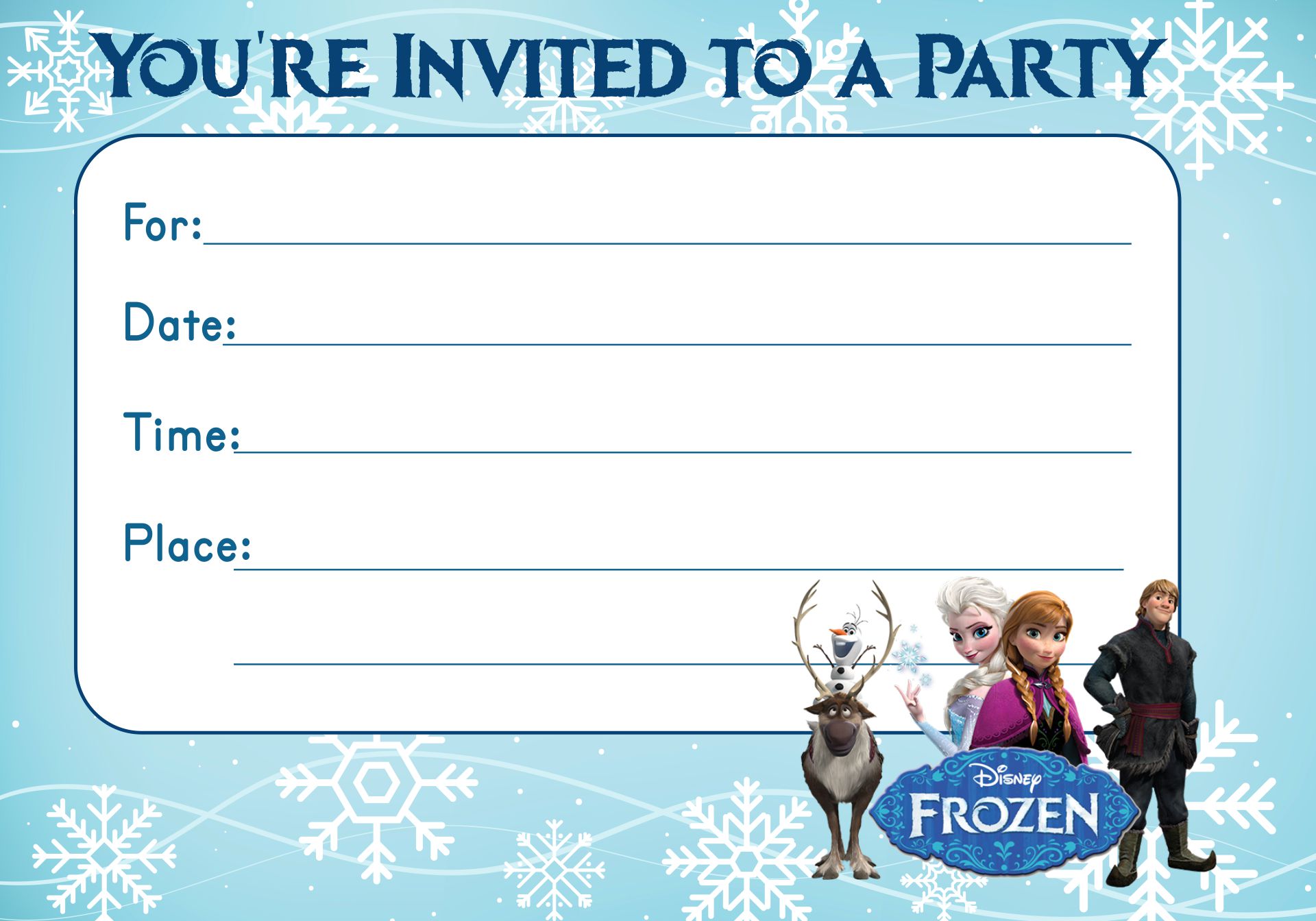 Free Printable Frozen Birthday Party