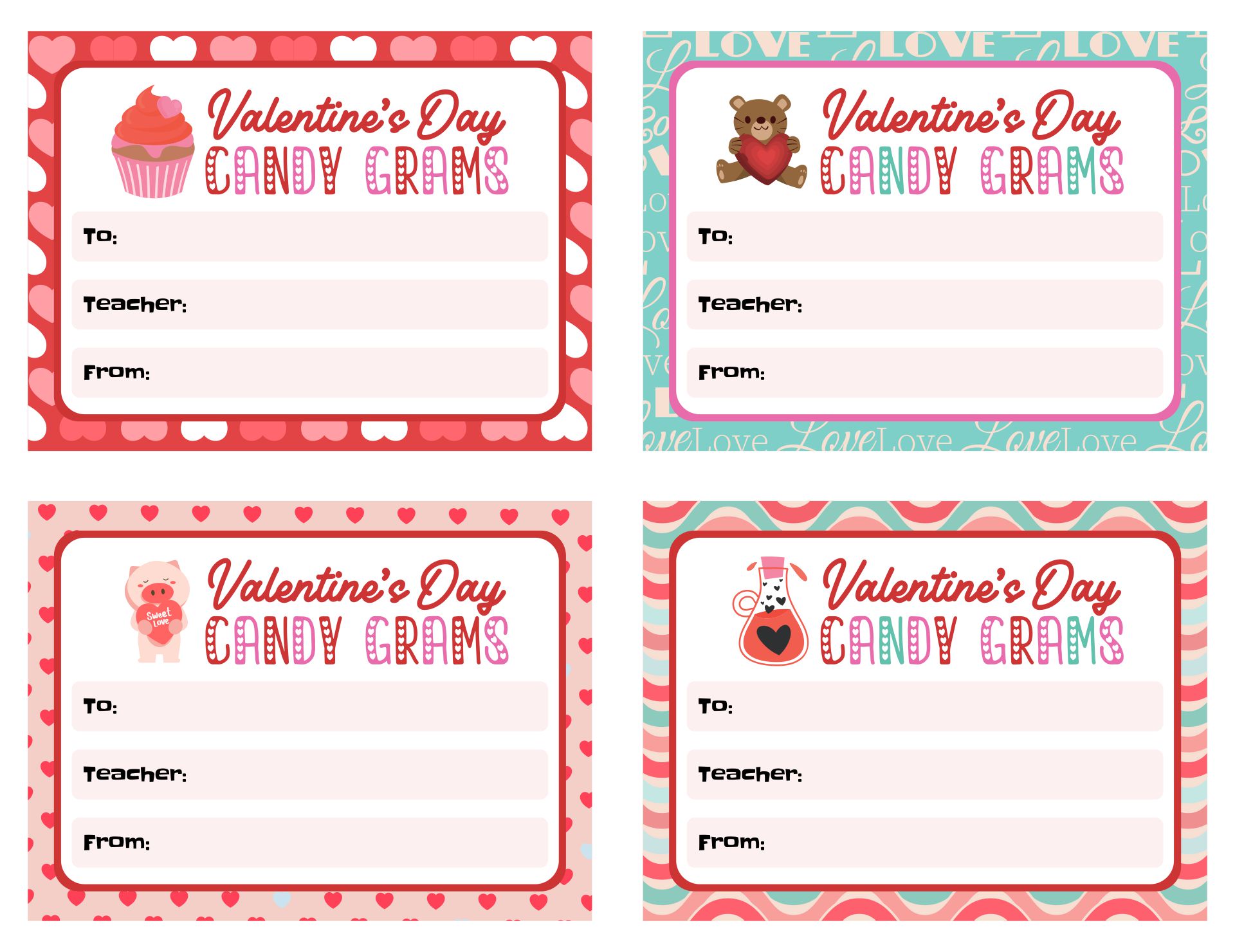 8 Best Images Of Printable Valentine s Candy Grams Printable