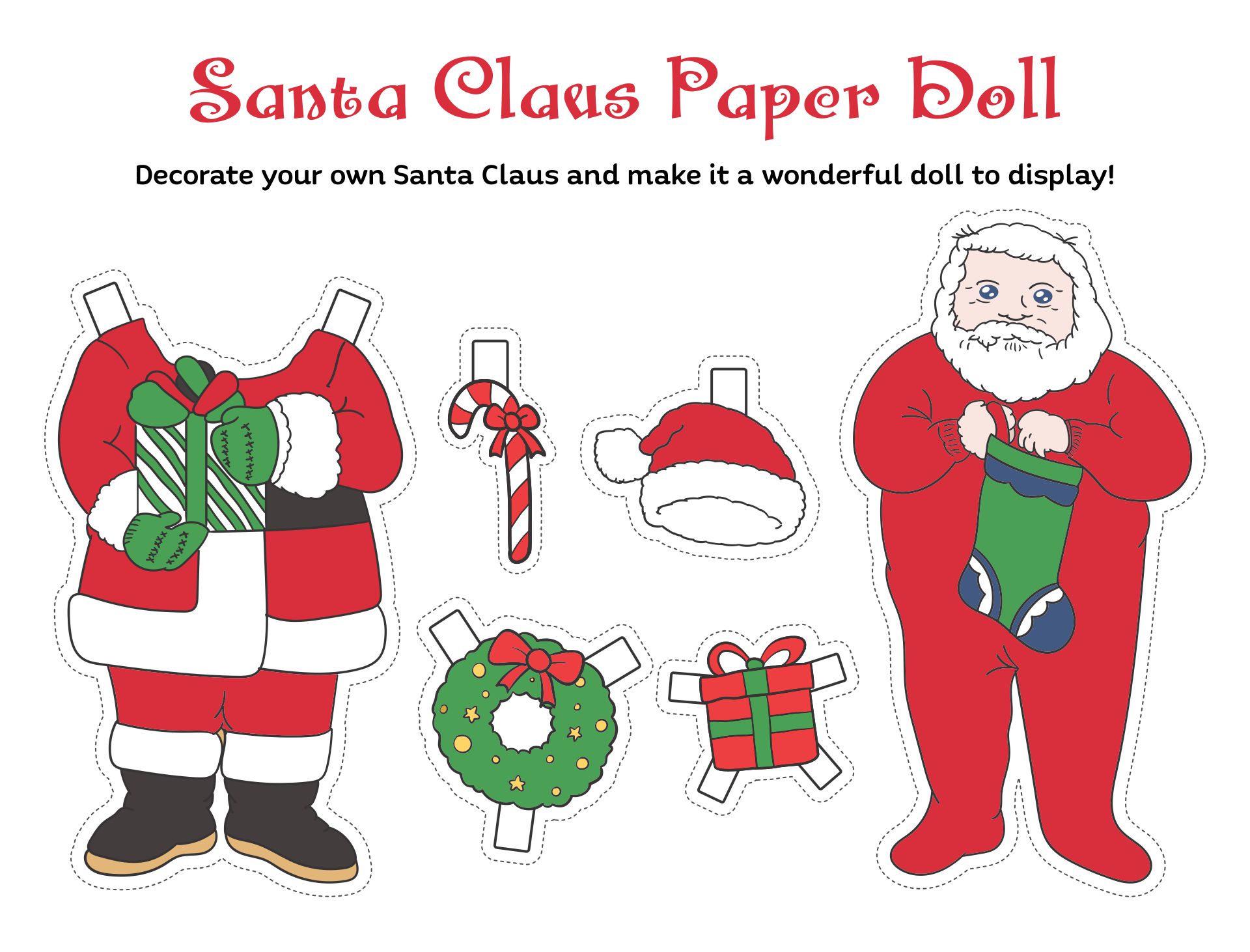 5 Best Images Of Christmas Paper Doll Printable Crafts Santa Claus Free Printable Paper Dolls