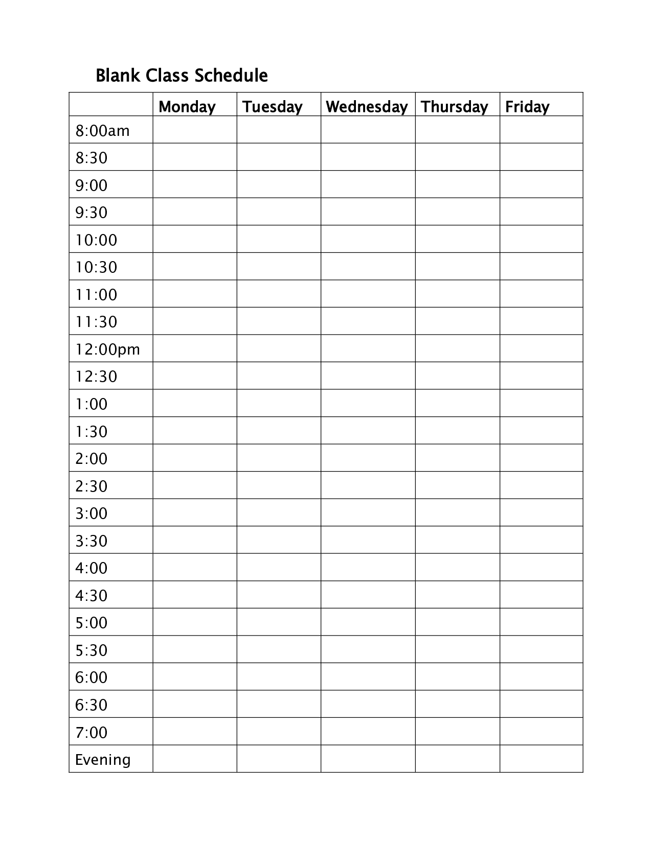 Daily Schedule Free Printable Template
