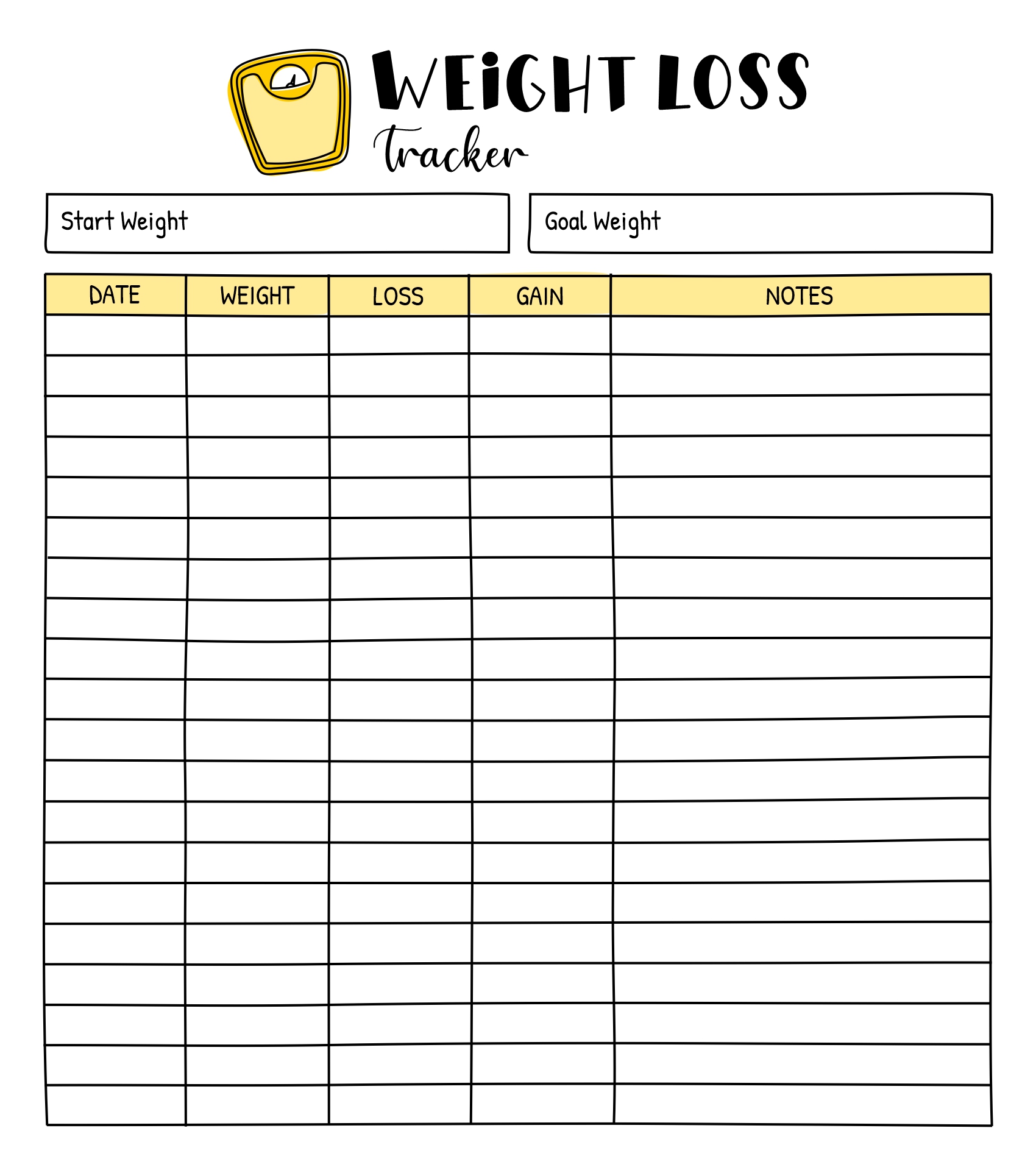 7 Best Images Of Printable Weight Loss Measurement Chart Printable Body Measurement Chart