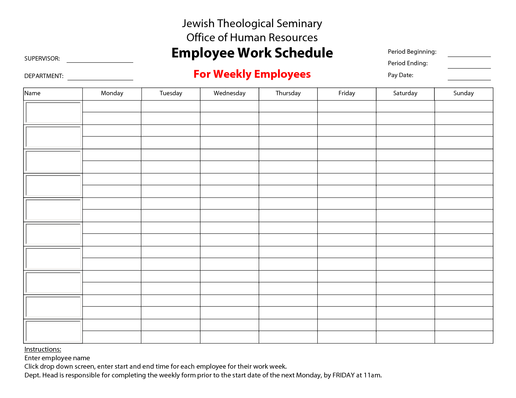 9 Best Images Of Printable Employee Work Schedule Printable Employee 