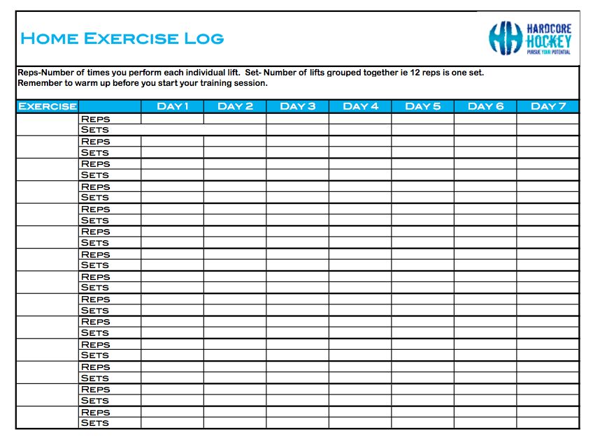 5 Best Images Of Printable Exercise Log Workout Free Printable 