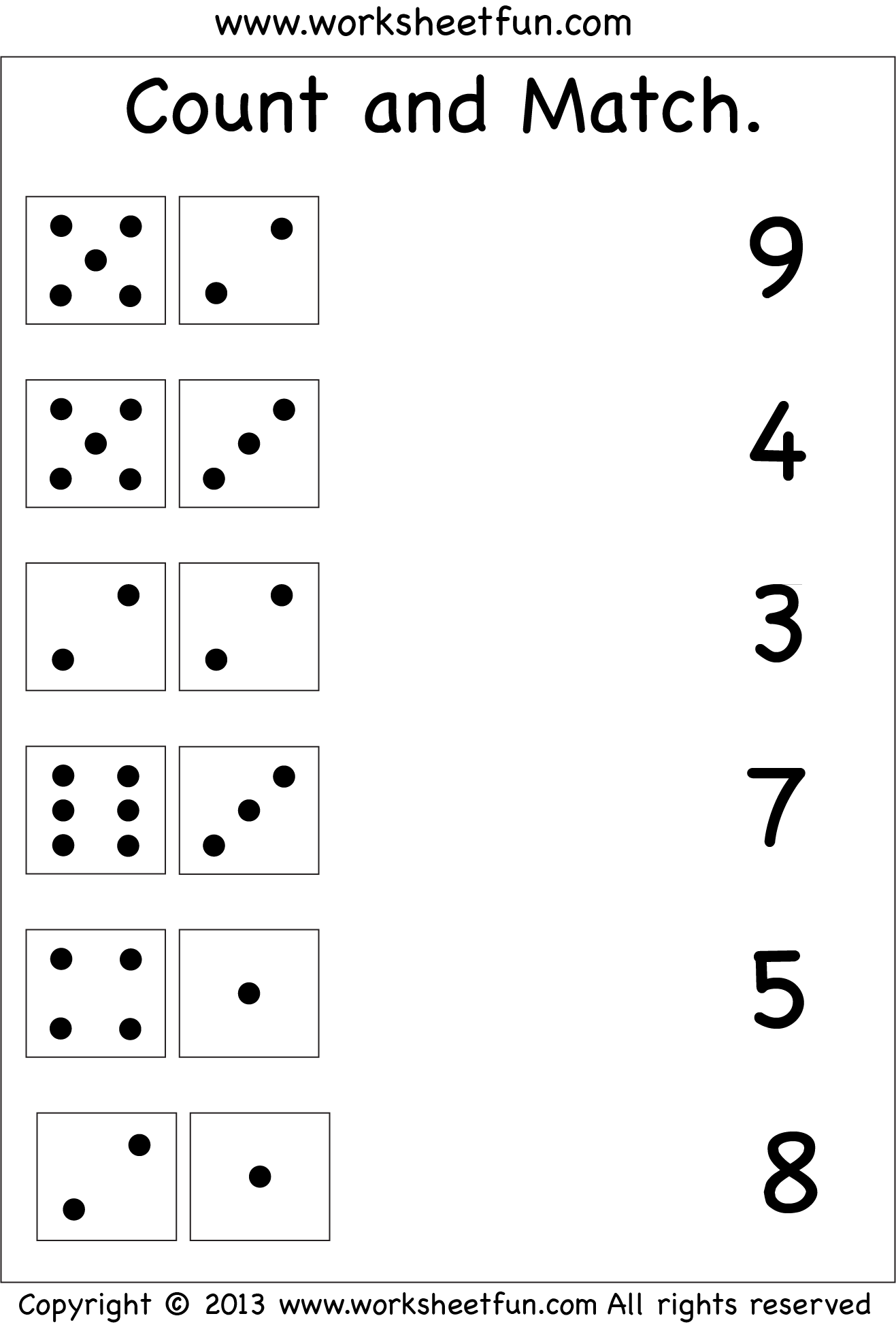 6 Best Images Of Printable Objects Matching With Numbers Number Matching Game Printable Free 