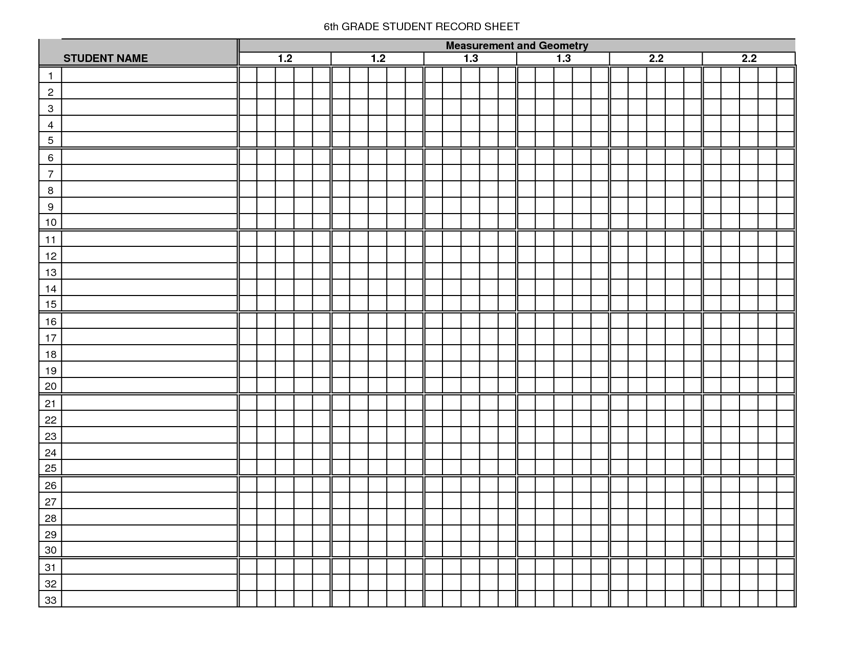 Grade Recording Sheet Printable Forms And Record Sheets My XXX Hot Girl