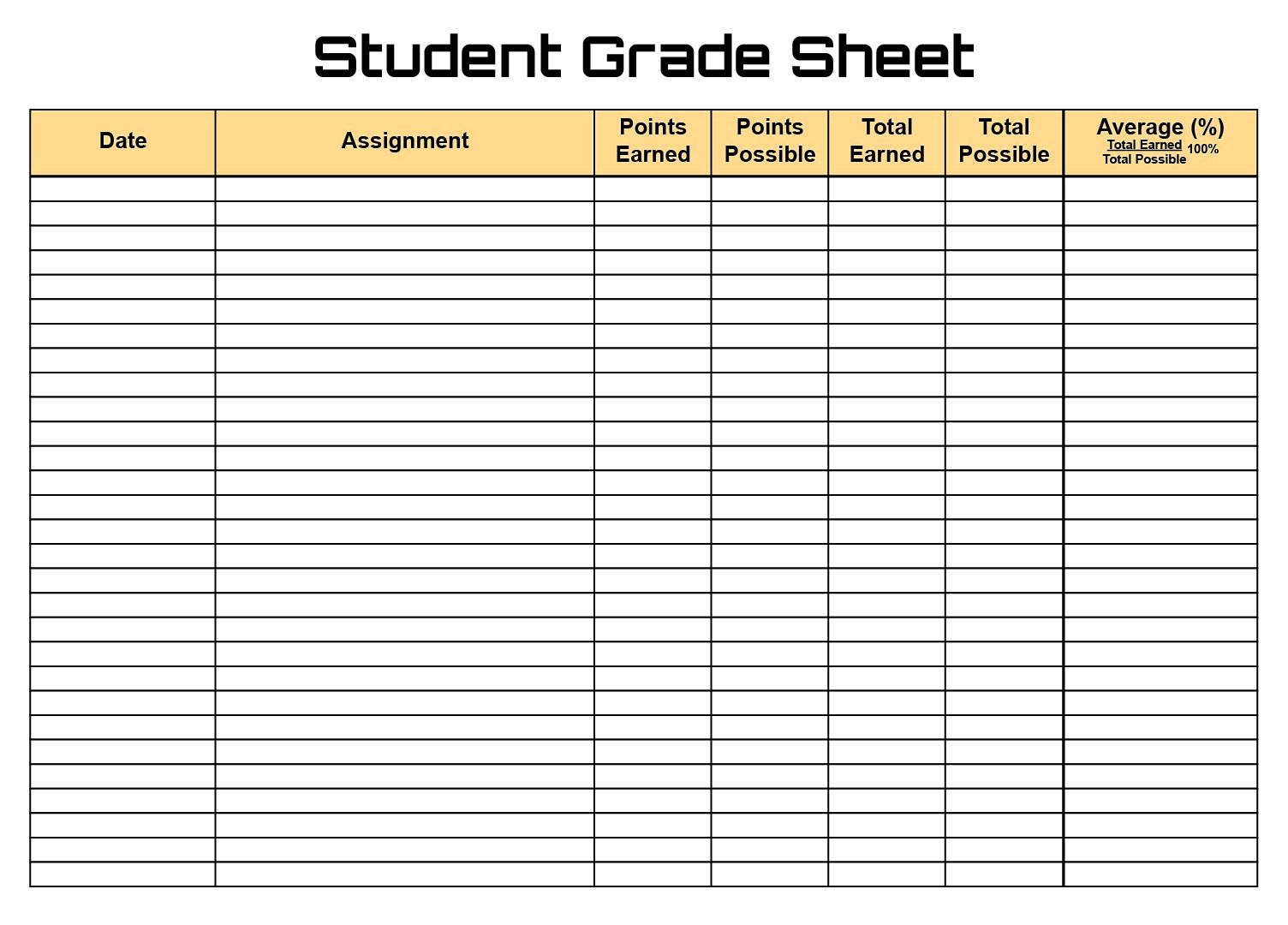 Student Record Sheet Printable Free Printable Templates