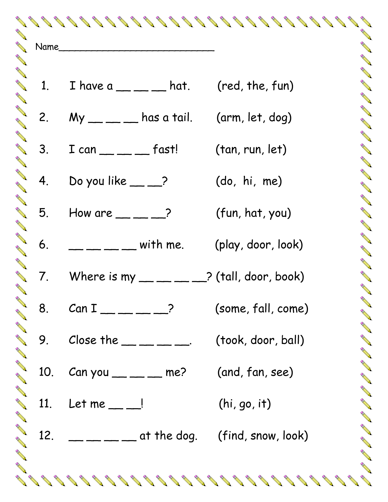 5 Best Images Of Kindergarten Dolch Sight Words Printable Images And 