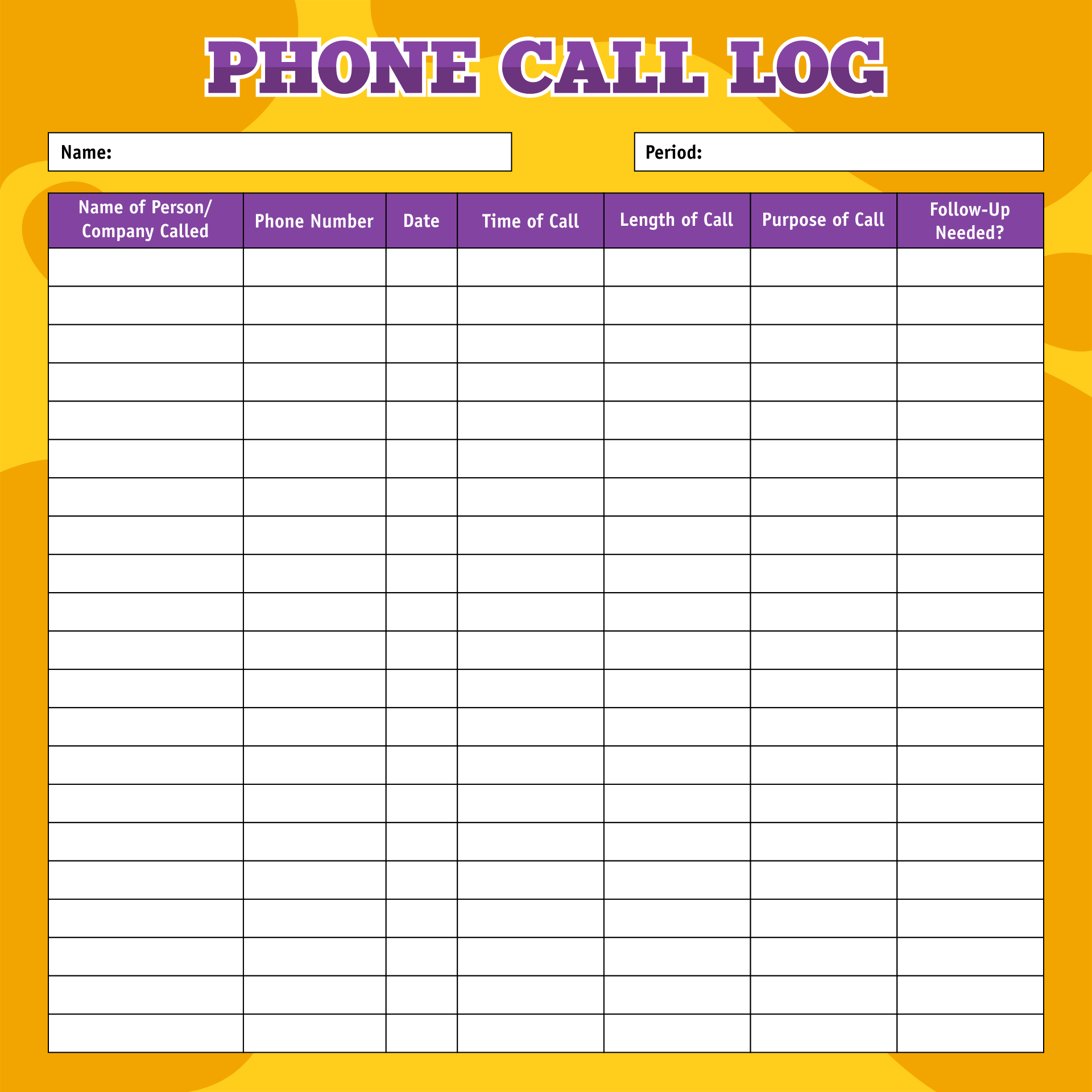 5 Best Images Of Printable Call Log Sheet Free Printable Phone Call 