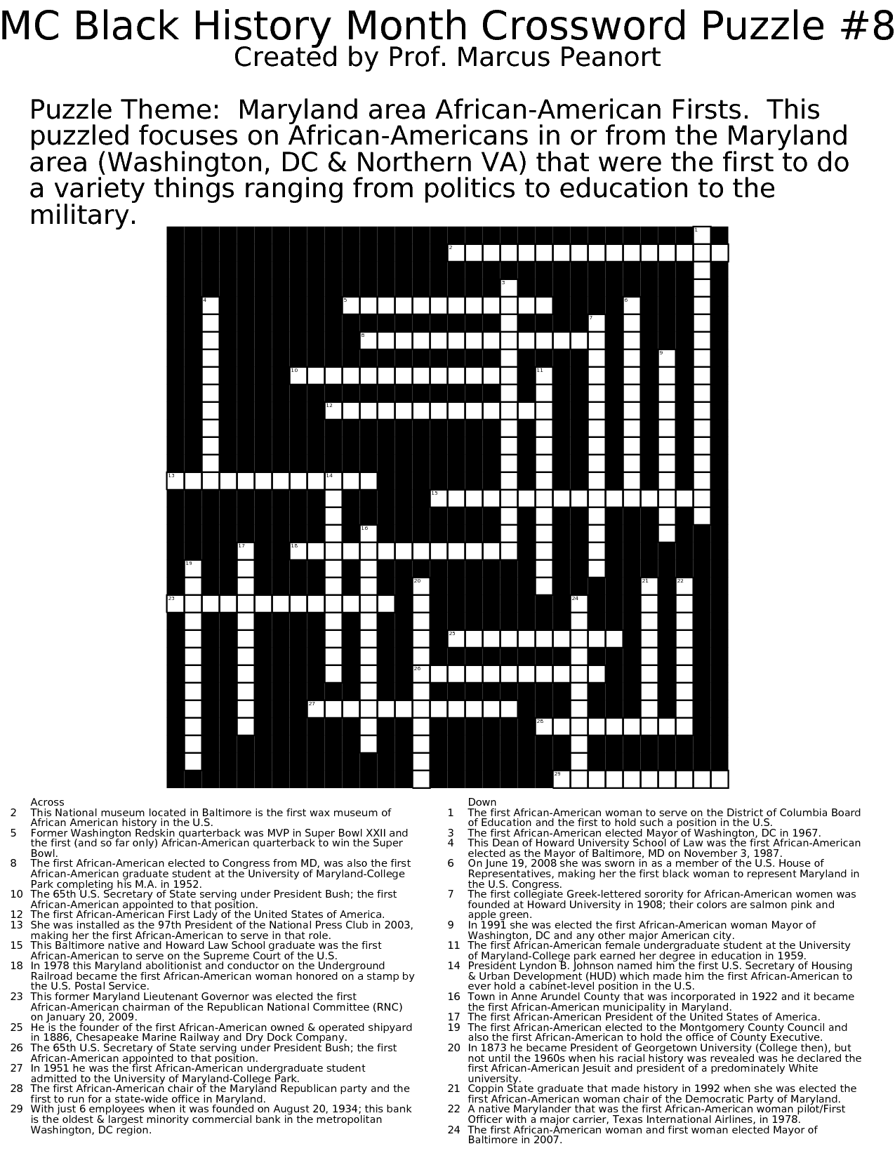 4 Best Images Of Black History Crossword Puzzle Printable Black 