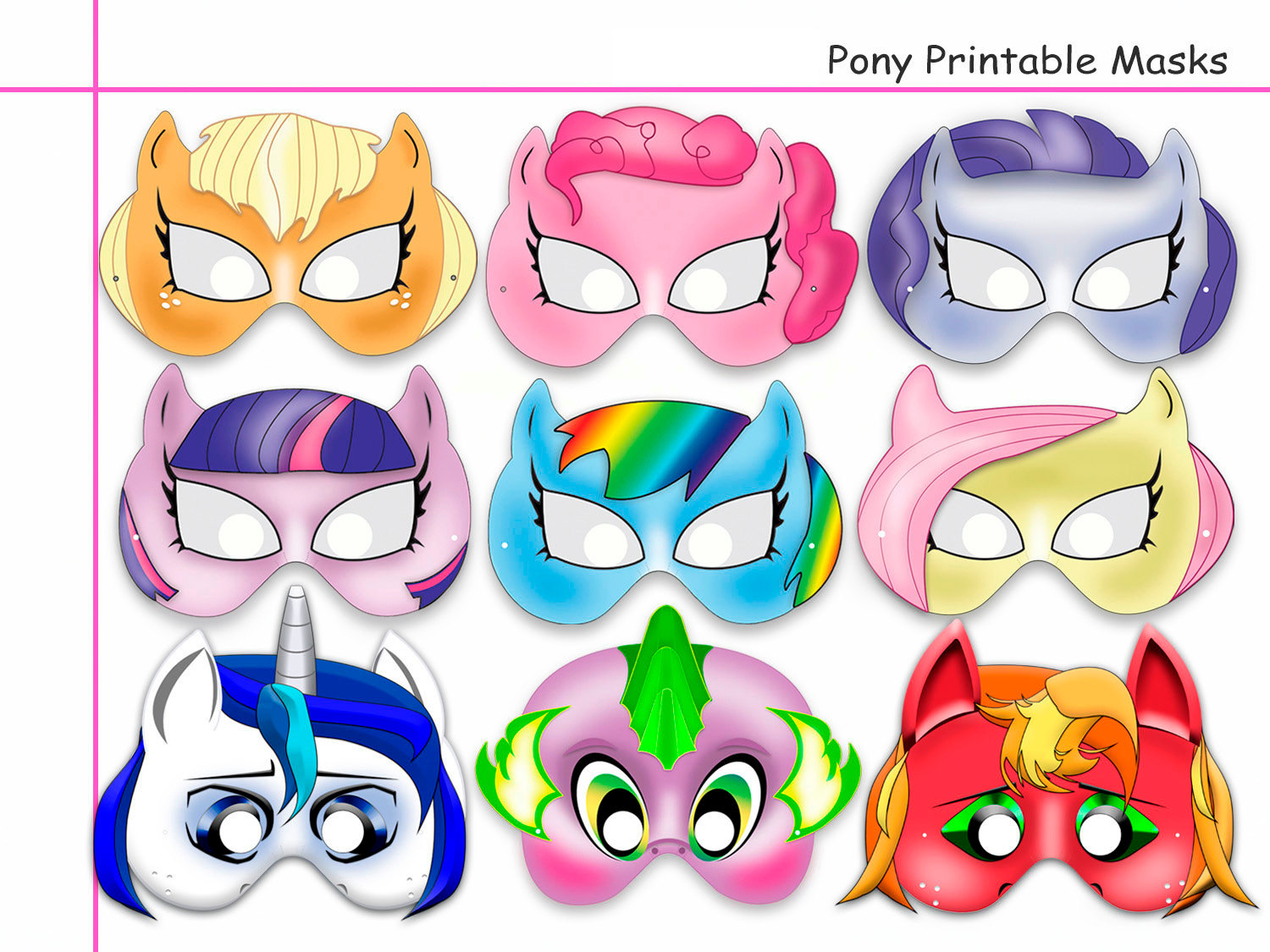 9 Best Images Of Friendship Magic Pony Printable Masks My Little Pony 