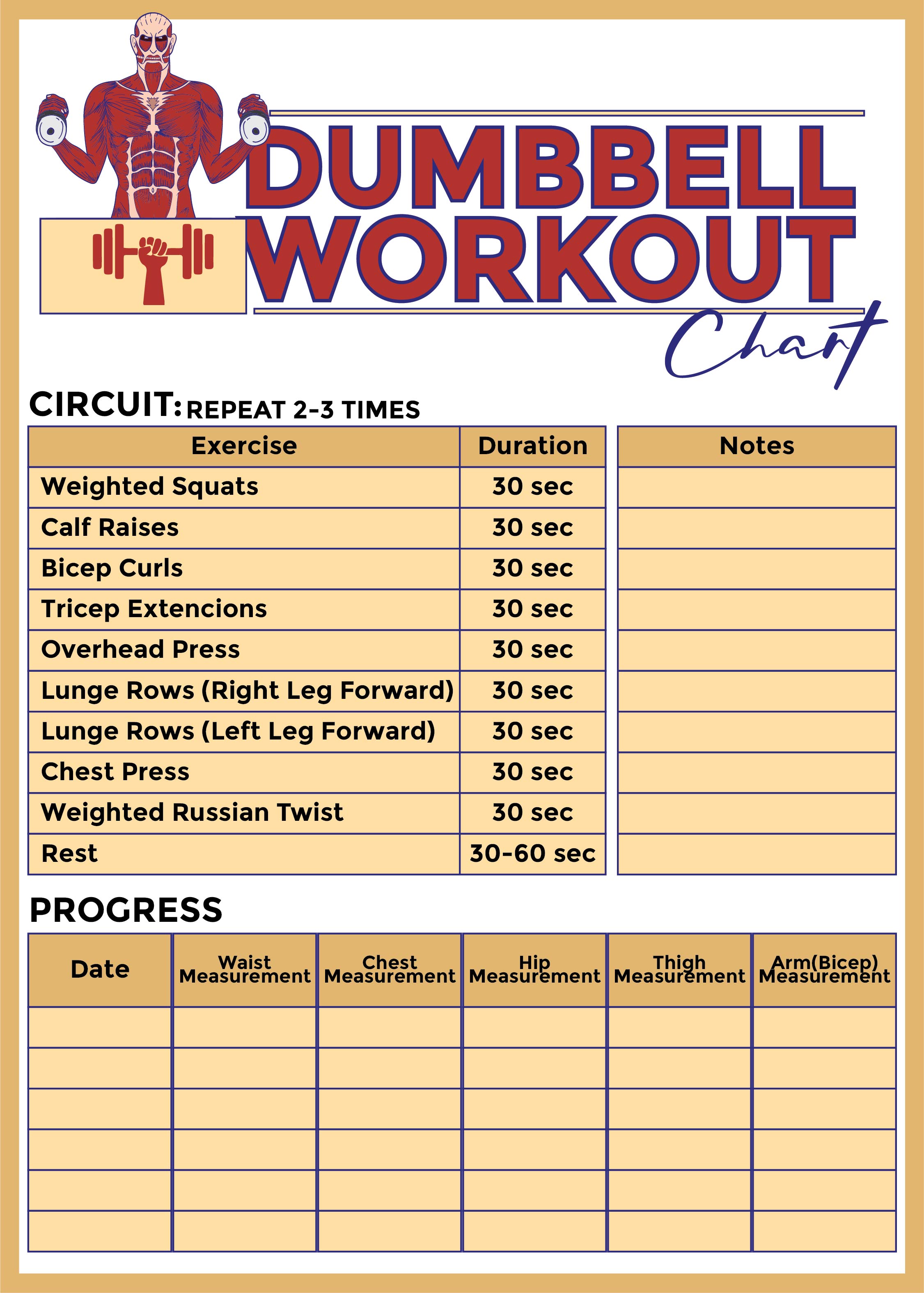 Printable Exercise Charts