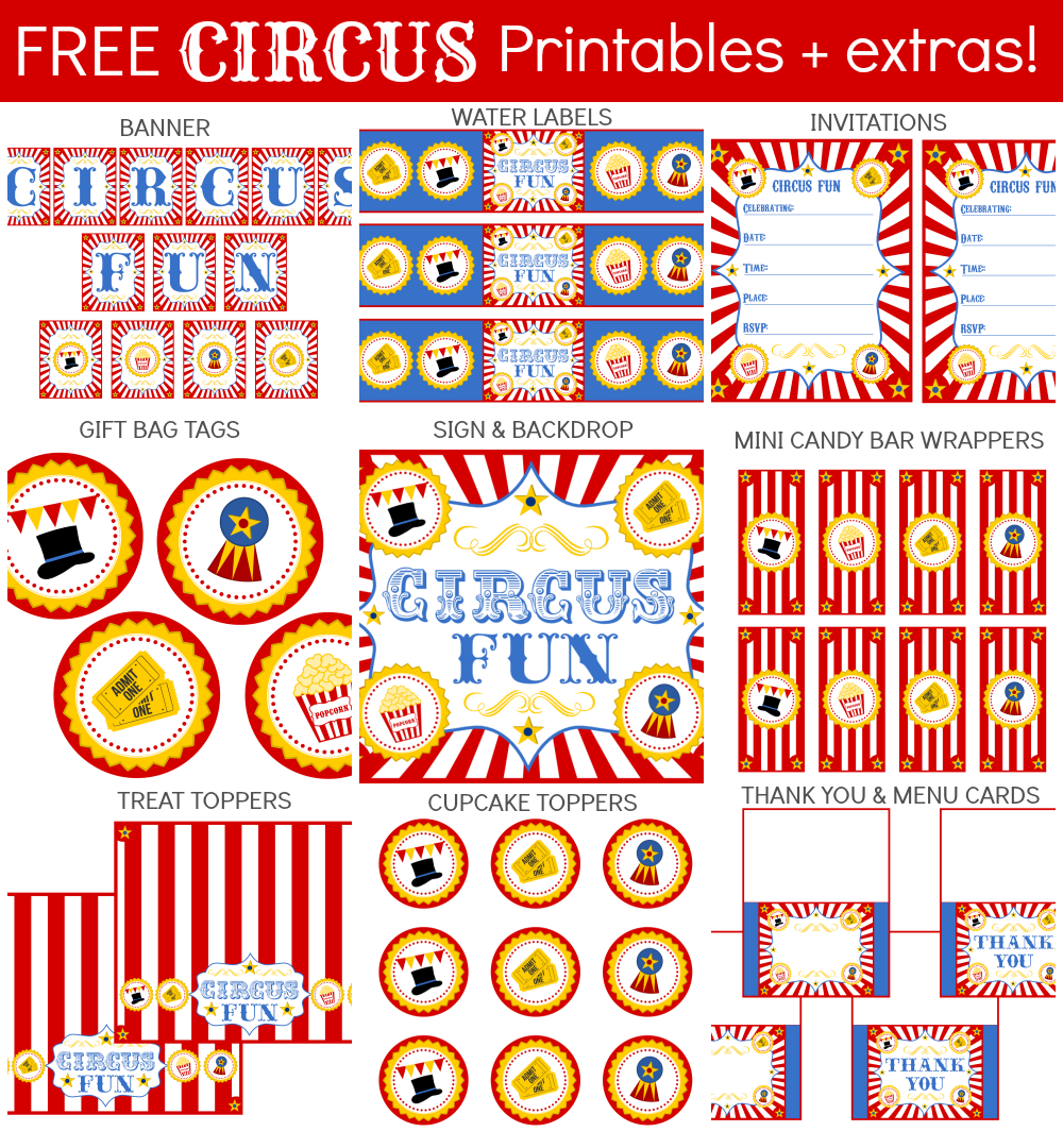 9 Best Images Of Free Circus Printables Circus Birthday Party Free 