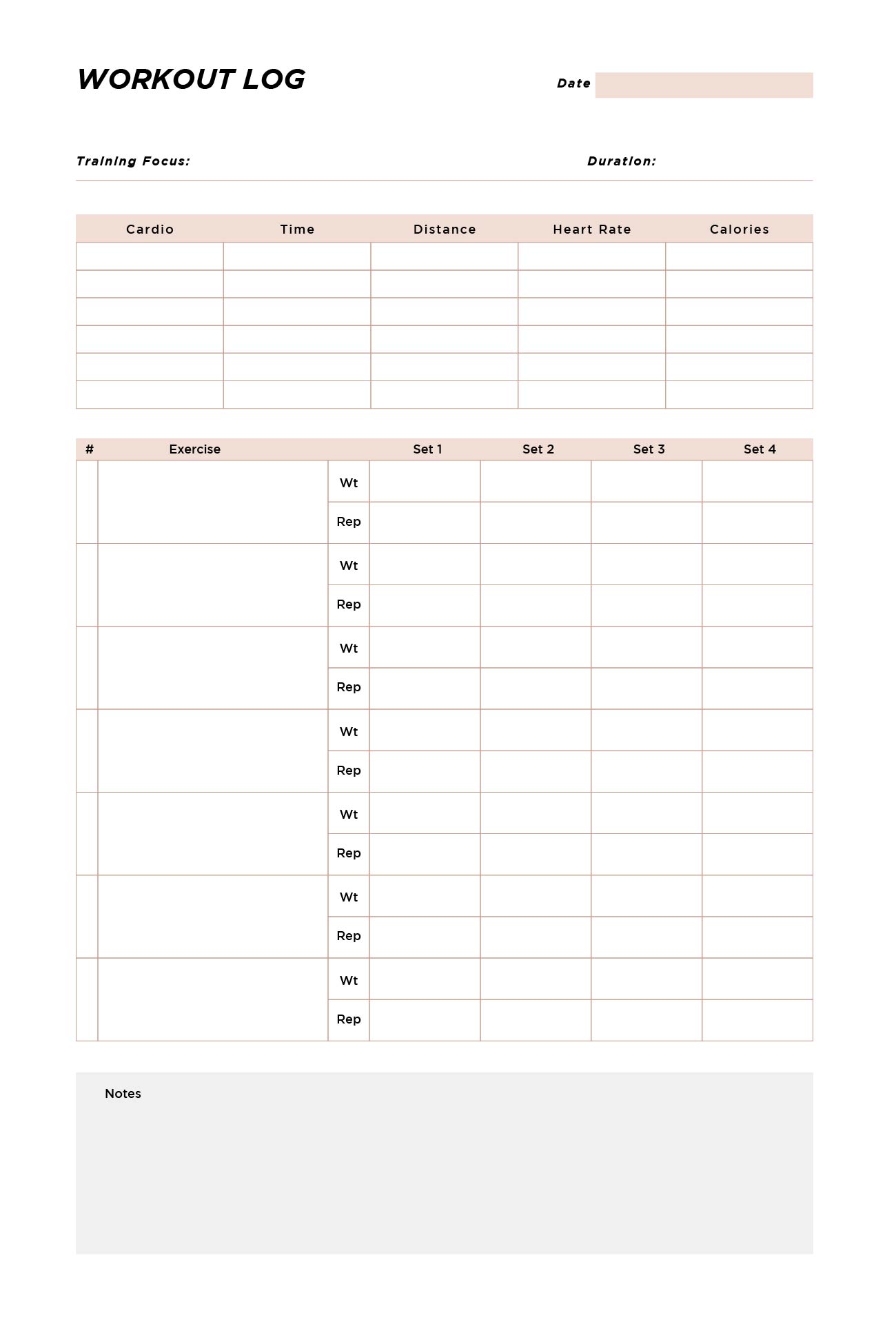 8 Best Images Of Printable Workout Log Monthly Free Printable Workout 