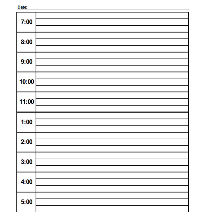 6 Best Images Of Printable Daily Calendar With Time Slots Printable 