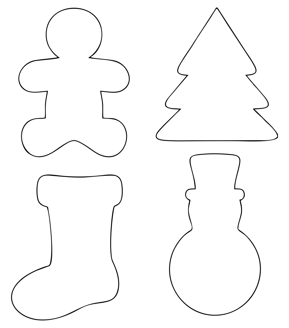 Simple Gingerbread Cookie Coloring Page 