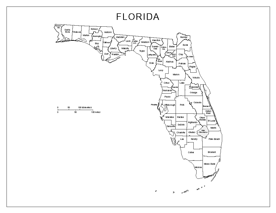 Printable Florida County Map