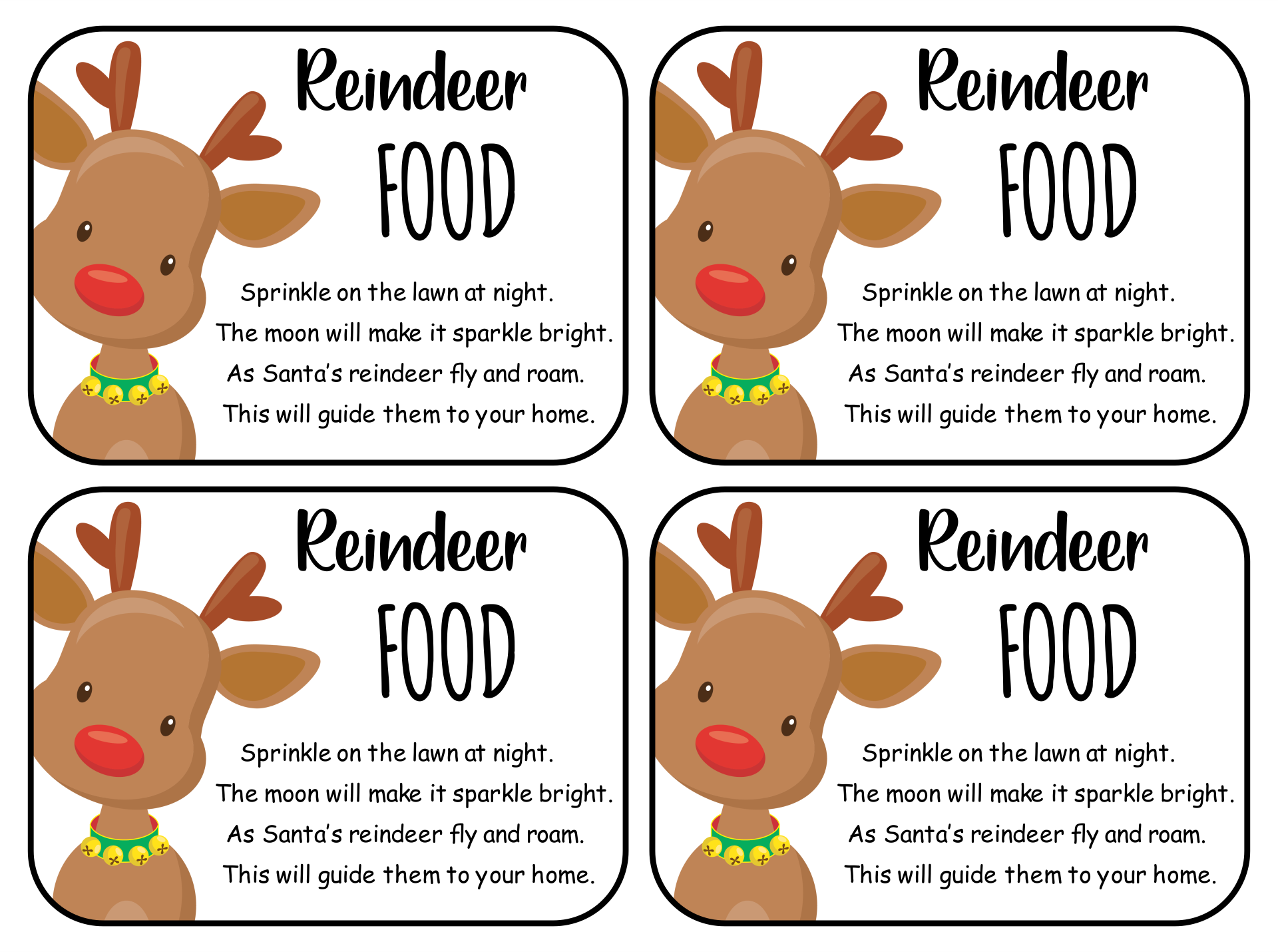 5 Best Images of Reindeer Food Poem Printable Labels Reindeer Food
