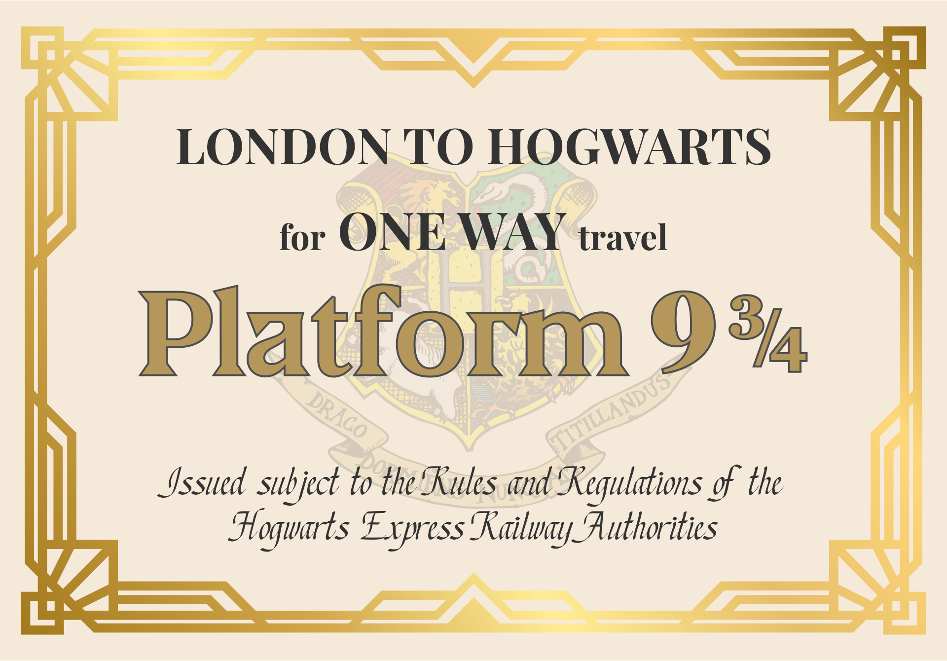 Hogwarts Ticket Printable Printable Templates