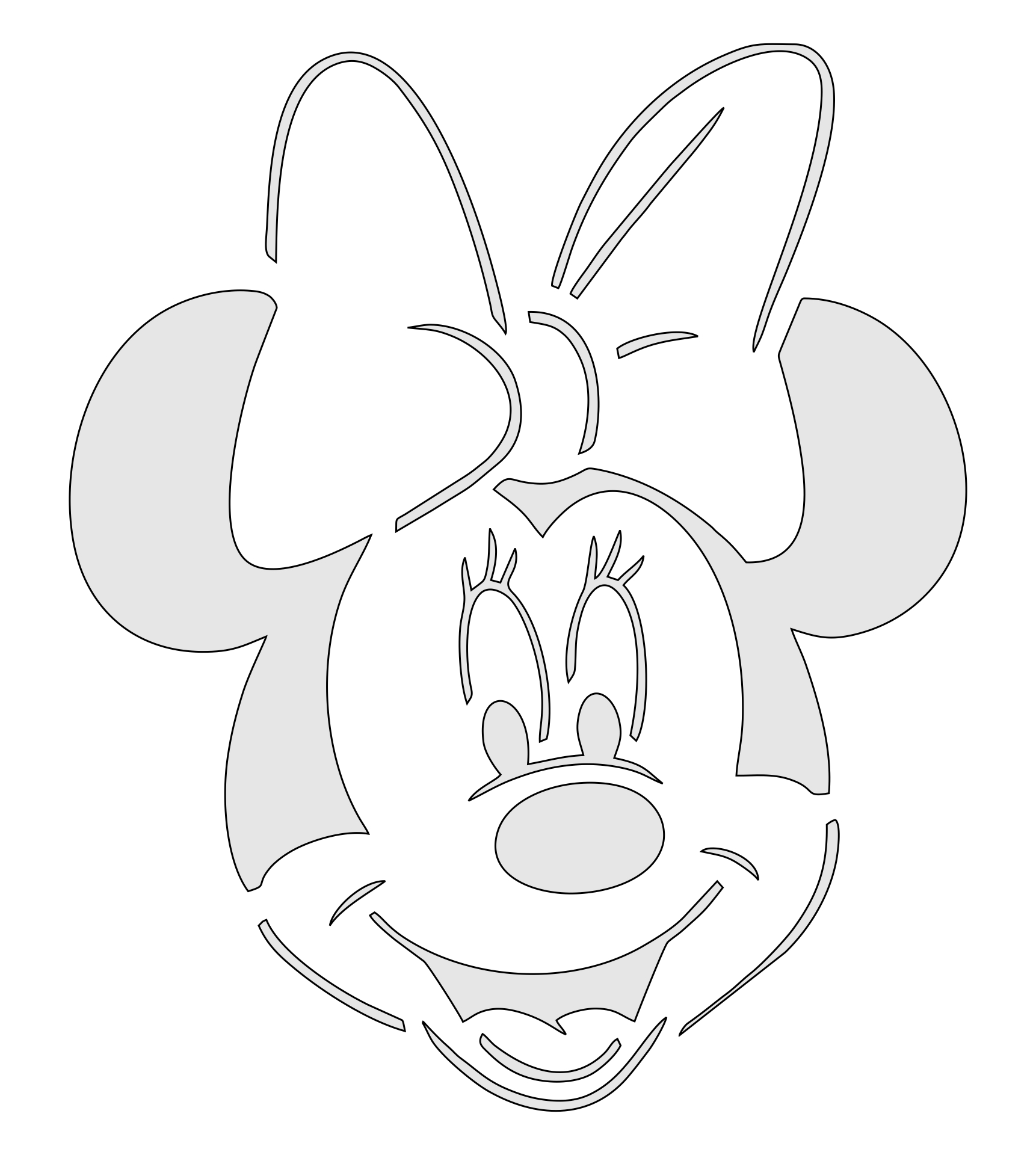 Printable Minnie Mouse Stencil