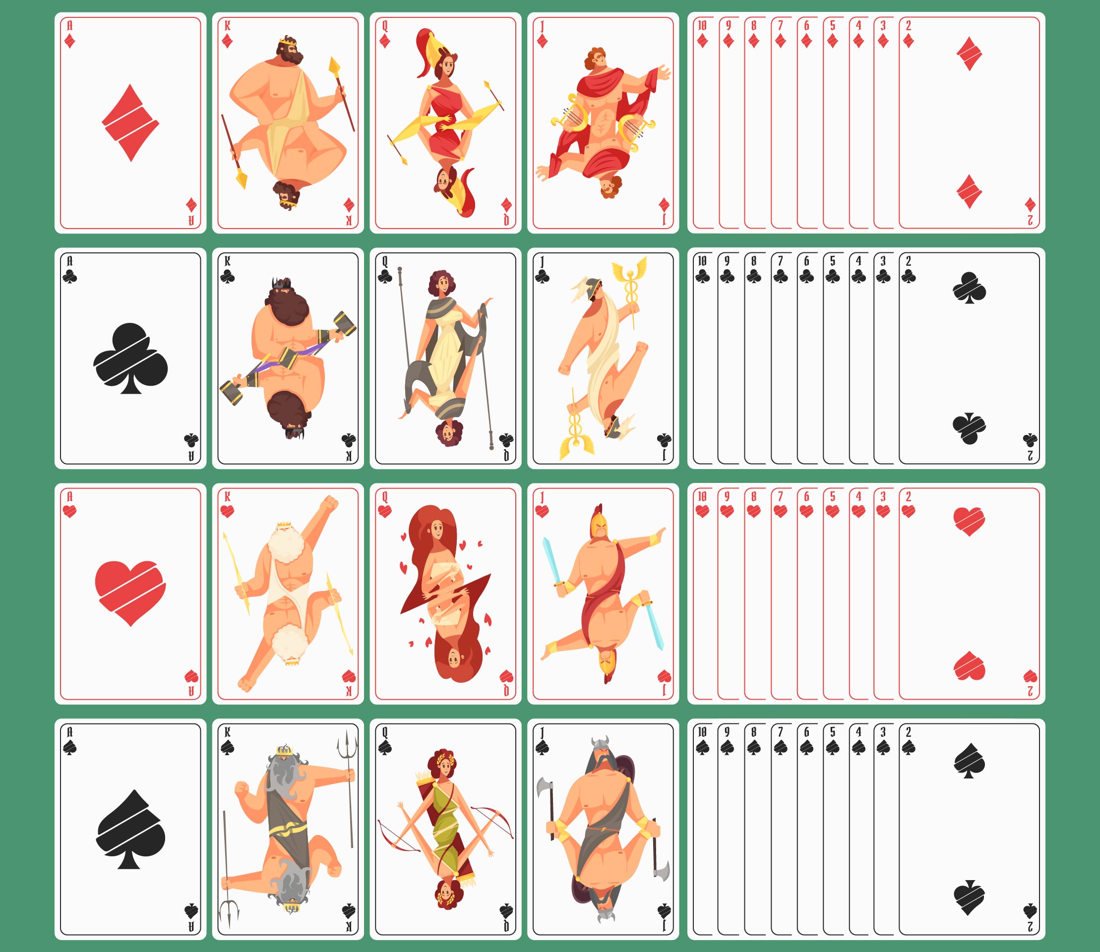 4 Best Images Of Set Of Playing Cards Printable Printable Deck Playing Cards Printable 