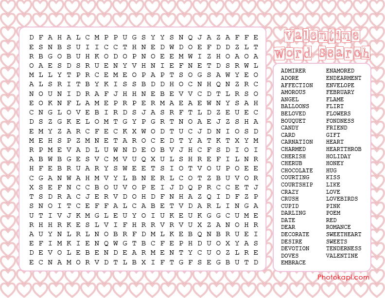 4 Best Images Of Valentine s Day Word Search Puzzles Printable Free Printable Valentine Word