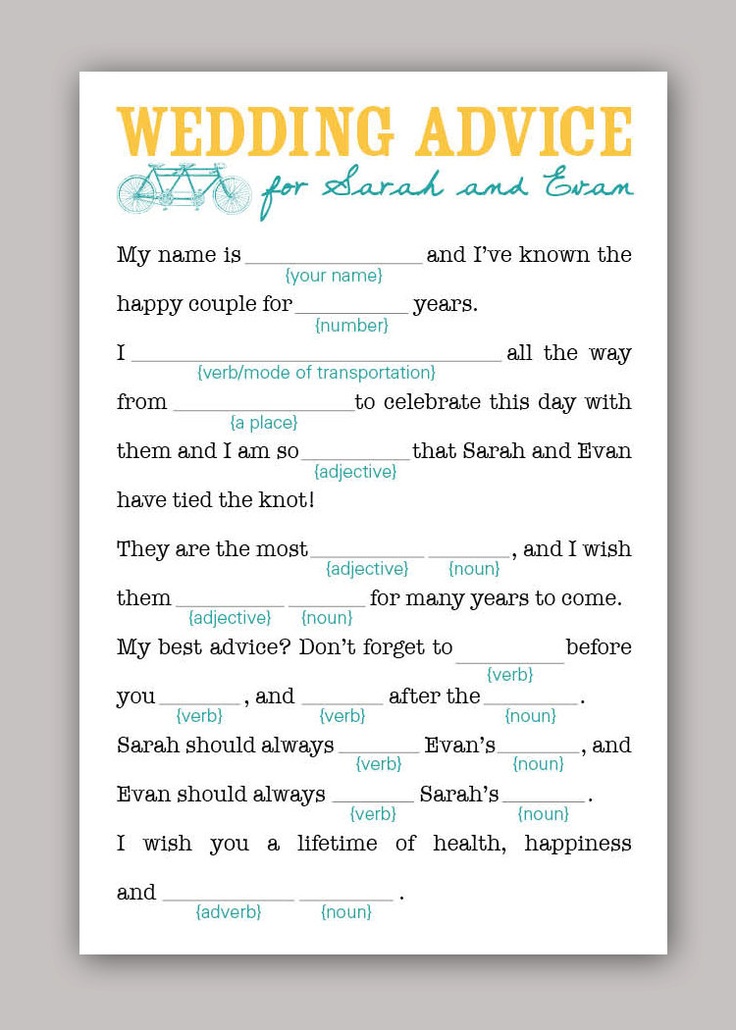 Wedding Mad Libs Free Printable Printable Templates By Nora