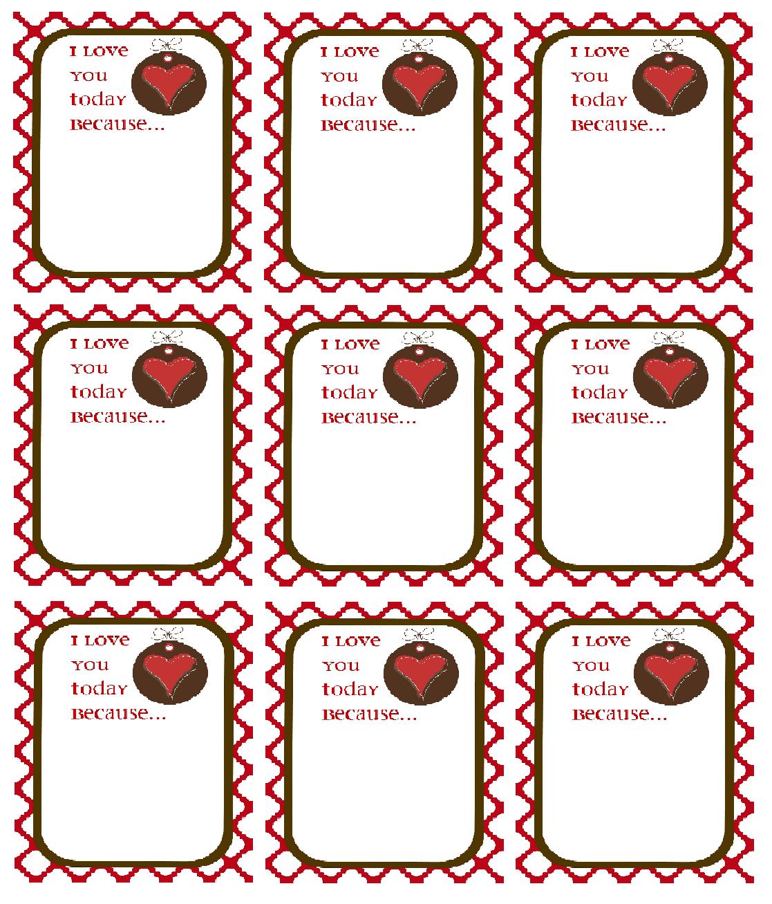Valentine Note Card Template Free Printable