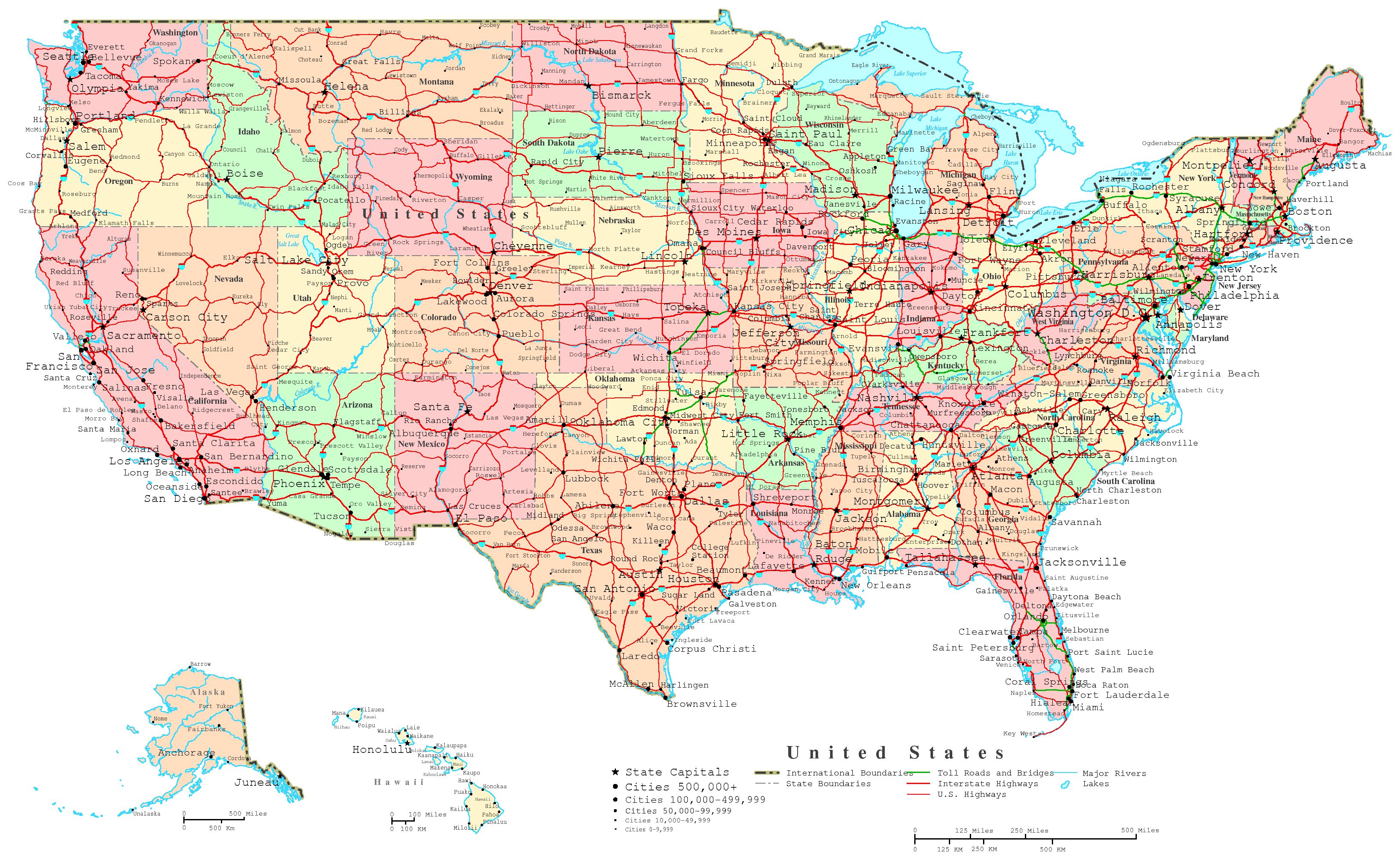 Map Of Usa Roads Topographic Map Of Usa With States