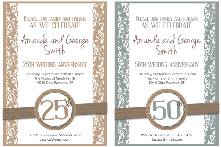 6 Best Images Of 25th Anniversary Invitations Printable Free