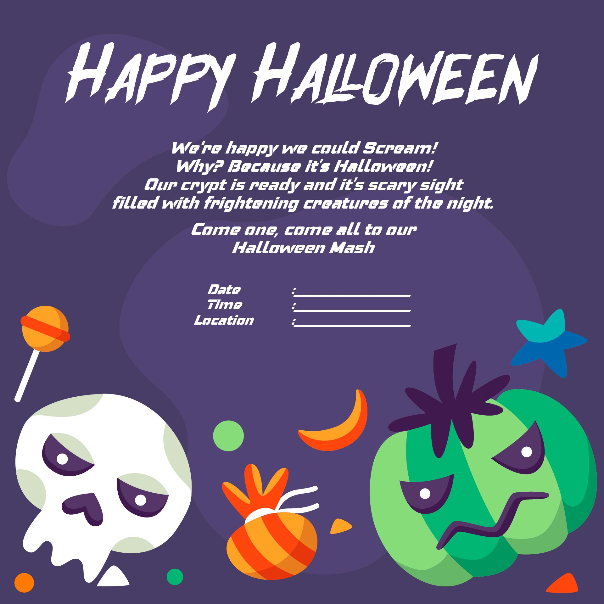 5 Best Images Of Halloween Birthday Invitations Printable Templates 