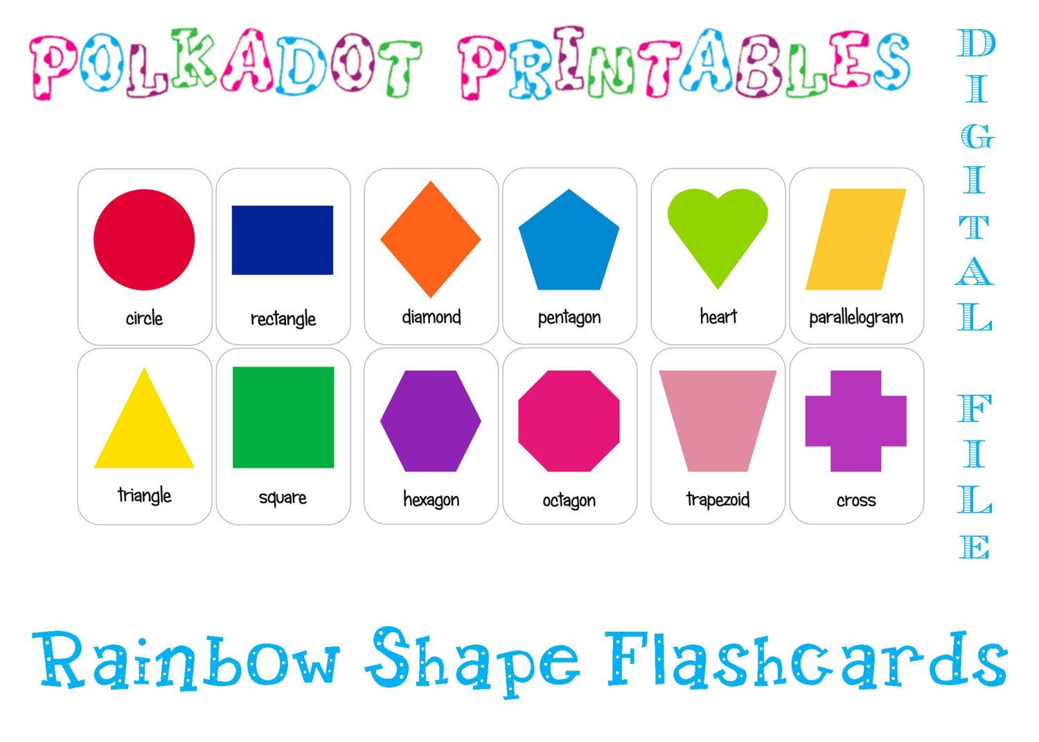 6 Best Images of Black And White Shape Flash Cards Printable For