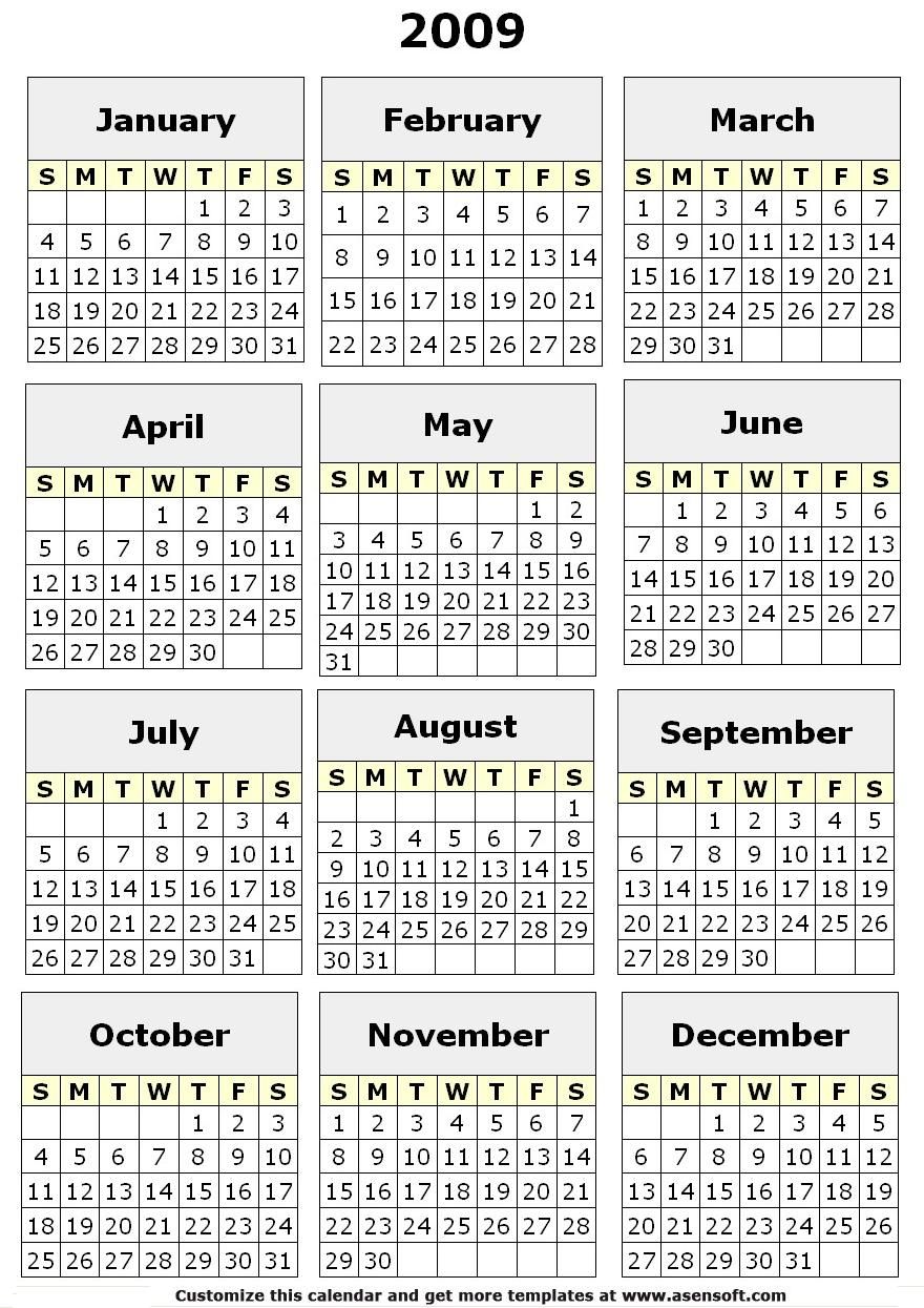 7 Best Images Of 2009 Calendar Printable 2009 2010 Printable Calendar 2009 Calendar Printable