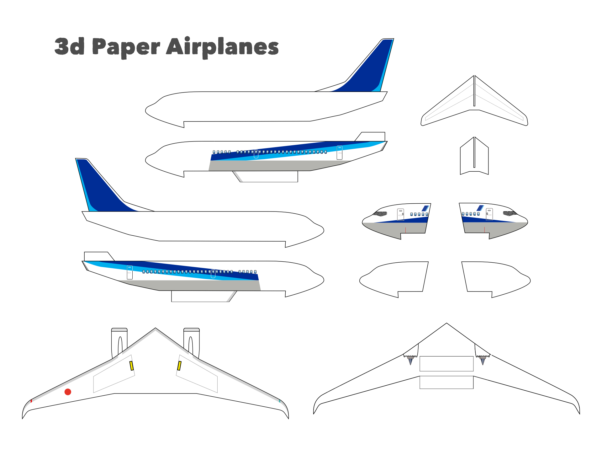 Printable 3d Paper Airplane Templates Printable Templates