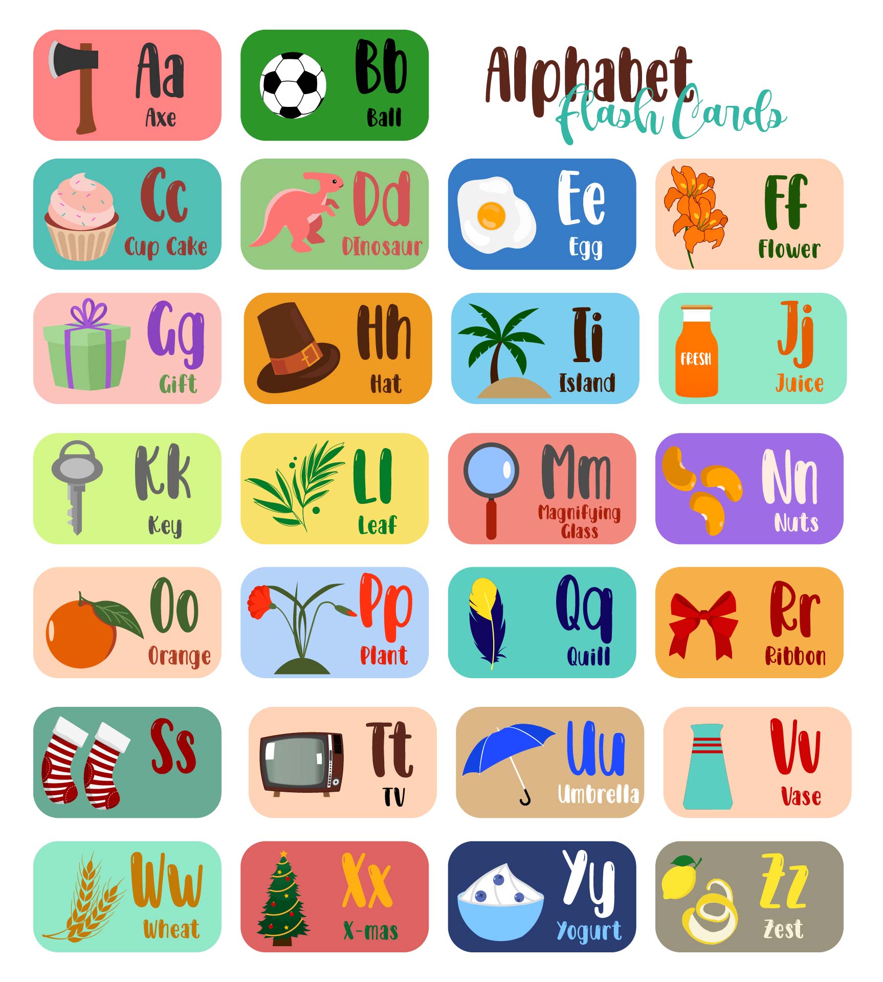 Alphabet With Pictures Printable Free Download