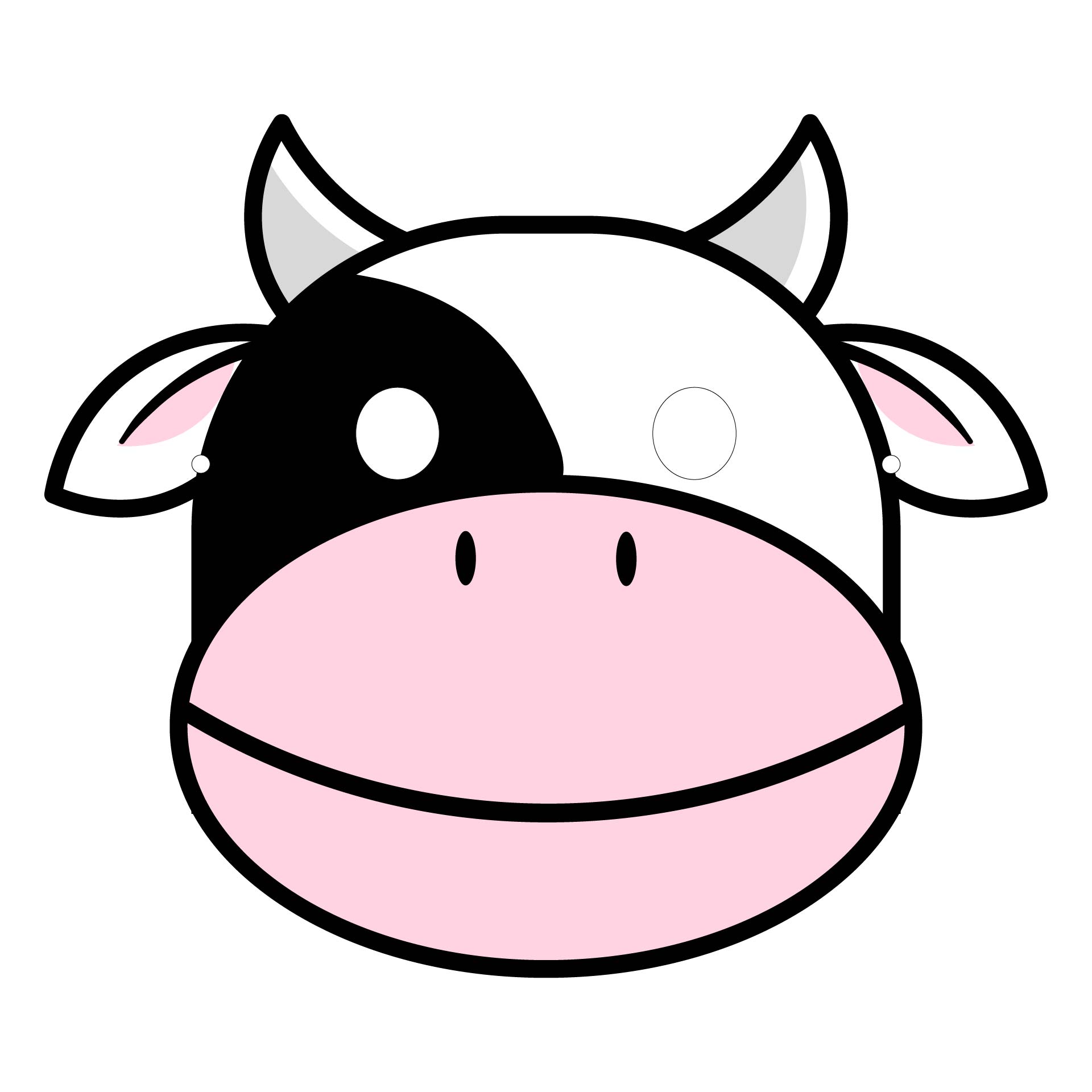 8 Best Images Of Free Printable Cow Mask Printable Cow Mask Template Printable Cow Mask 