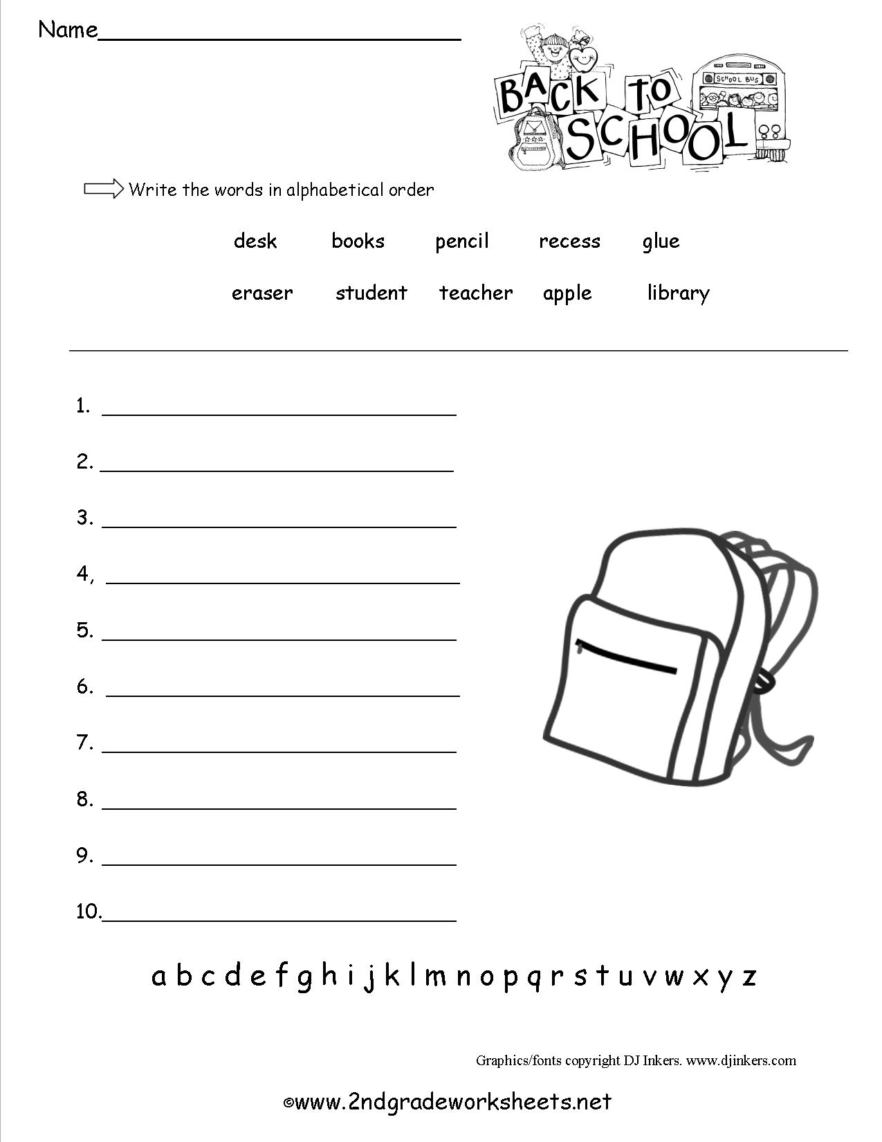 6 Best Images Of Printable School Worksheets For 3rd Graders 7th 