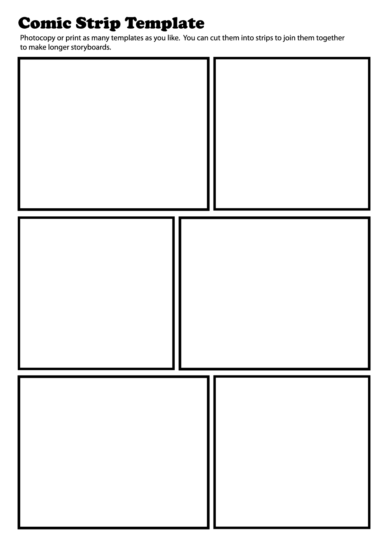 Comic Book Paper Templates - 100 Printable Layouts for Kids by