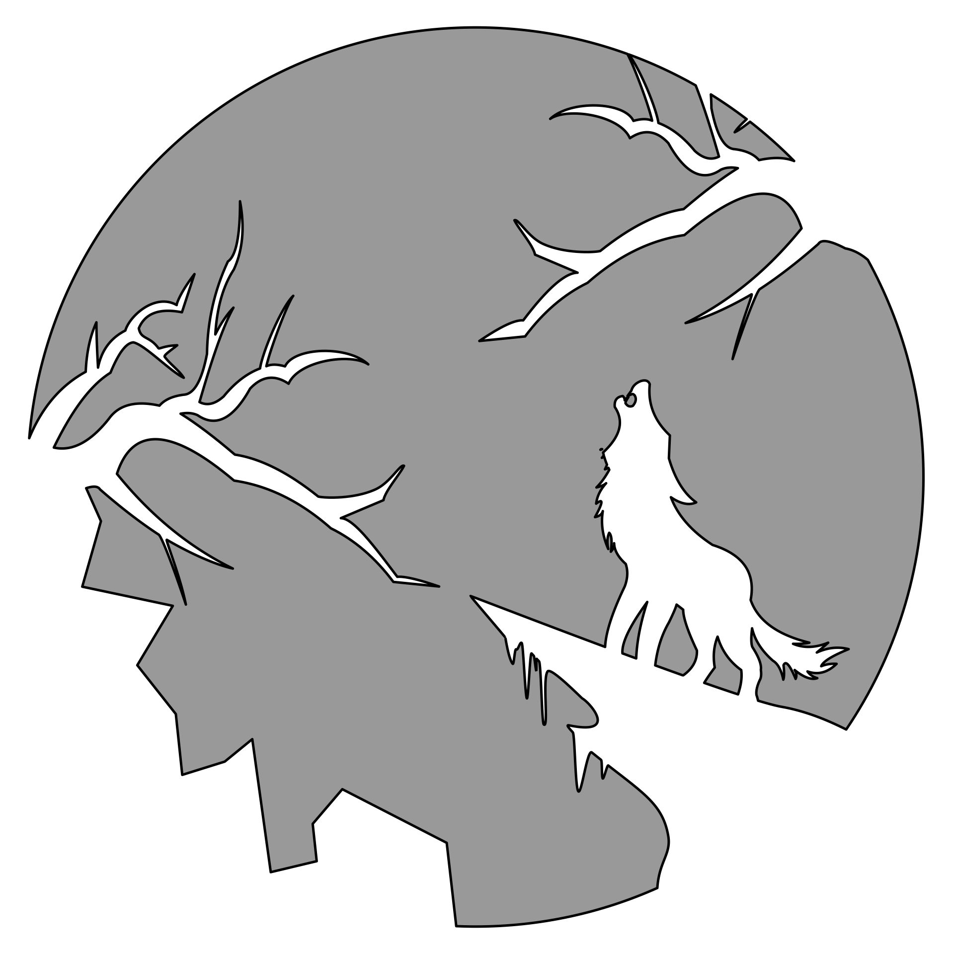 Wolf Pumpkin Stencil Printable