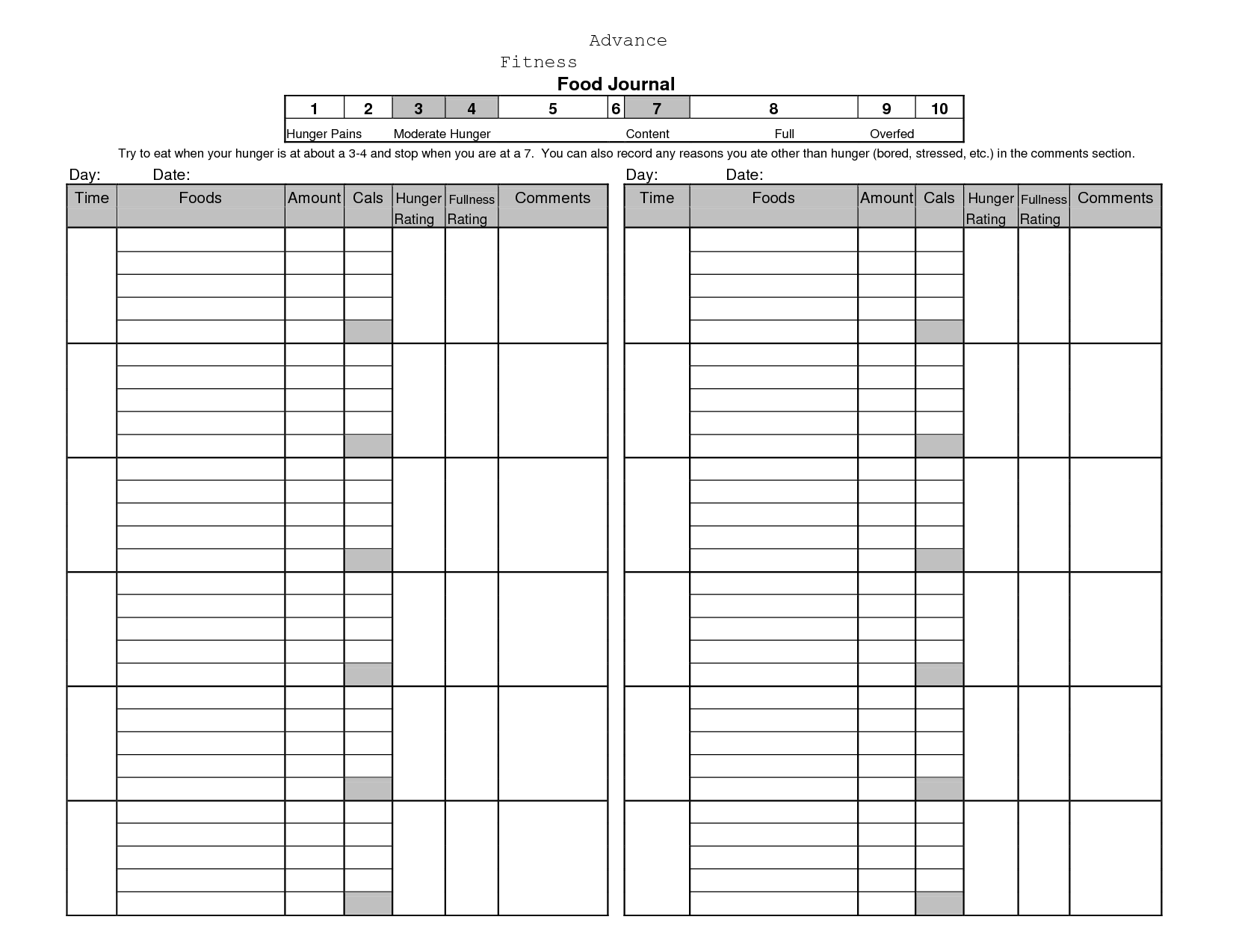 8 Best Images Of Printable Food Journal Day 3 Free Printable Food 