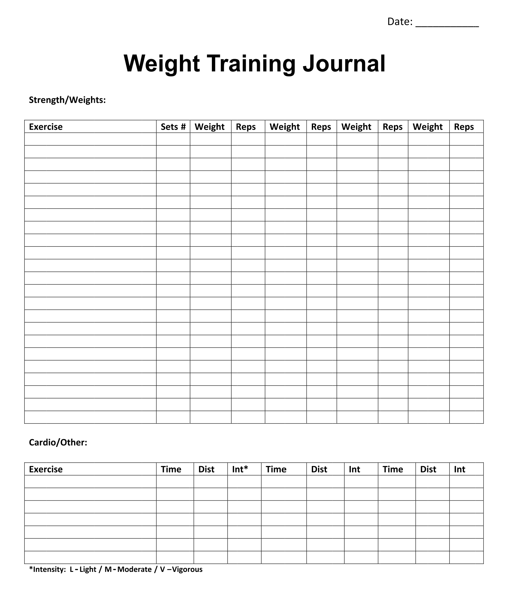 8 Best Images Of Printable Weight Journal Templates Weight Loss 