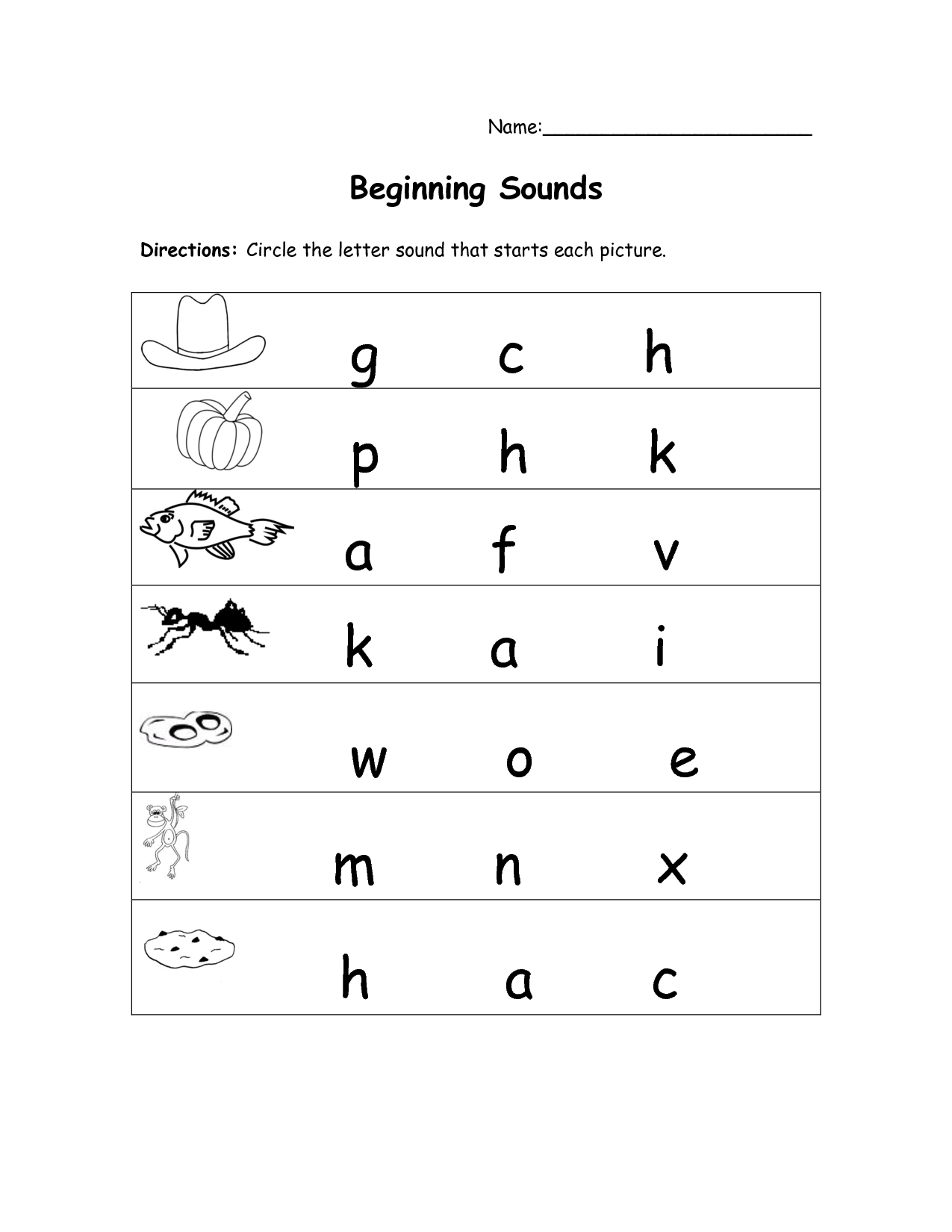 7 Best Images Of Kindergarten Beginning Sounds Free Printable Free Kindergarten Beginning 