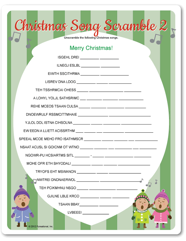 Free Printable Christmas Song Scramble Game Free Templates Printable